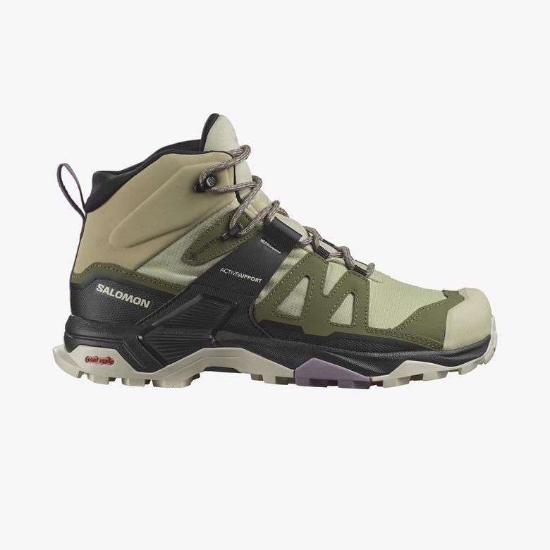 Salomon X Ultra 4 Mid Gore-Tex Kadın Haki Bot