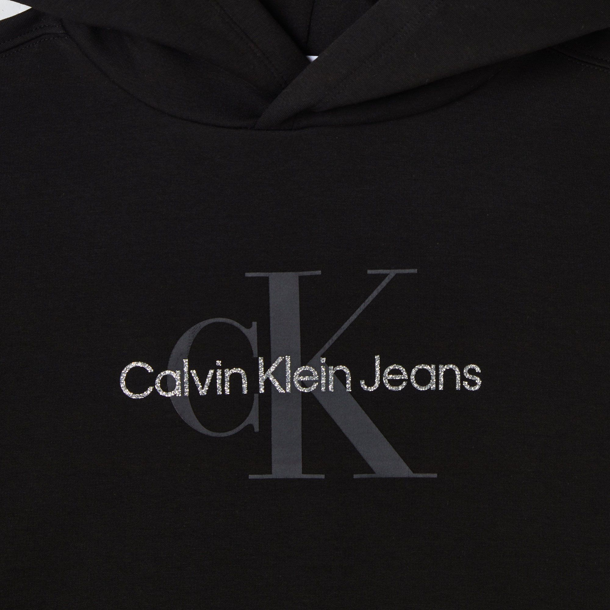 Calvin Klein Jeans Glitter Monogram Çocuk Siyah Sweatshirt