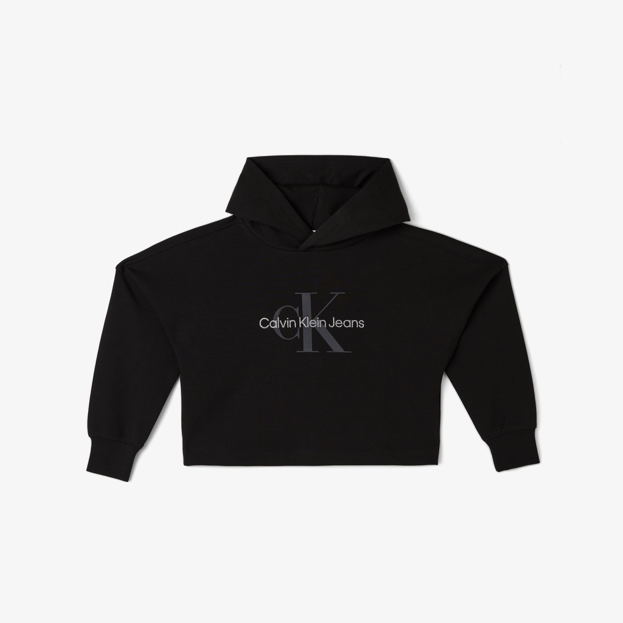 Calvin Klein Jeans Glitter Monogram Çocuk Siyah Sweatshirt