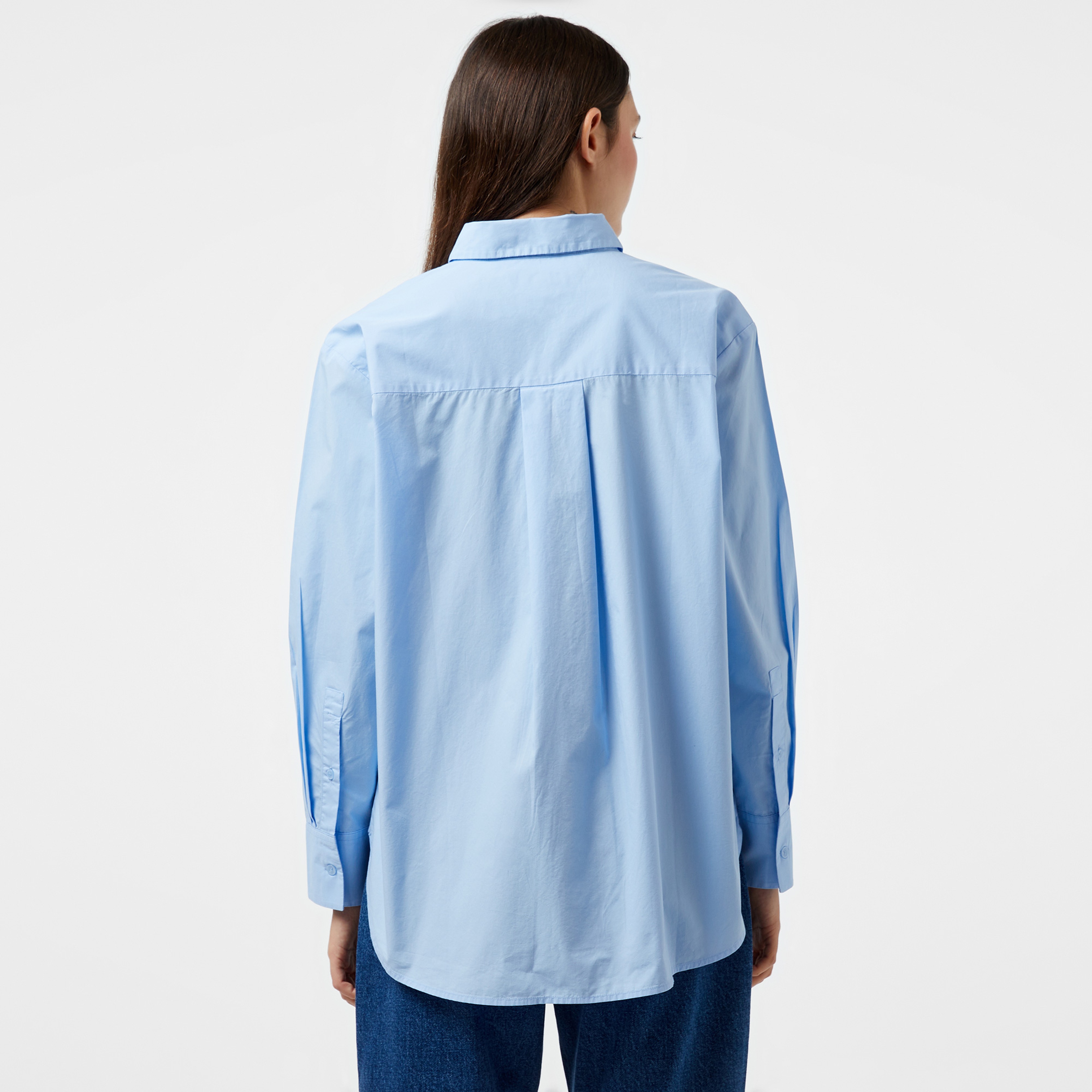 Tommy Hilfiger Essential Cotton Easy Fıt Shırt Kadın Lacivert Gömlek