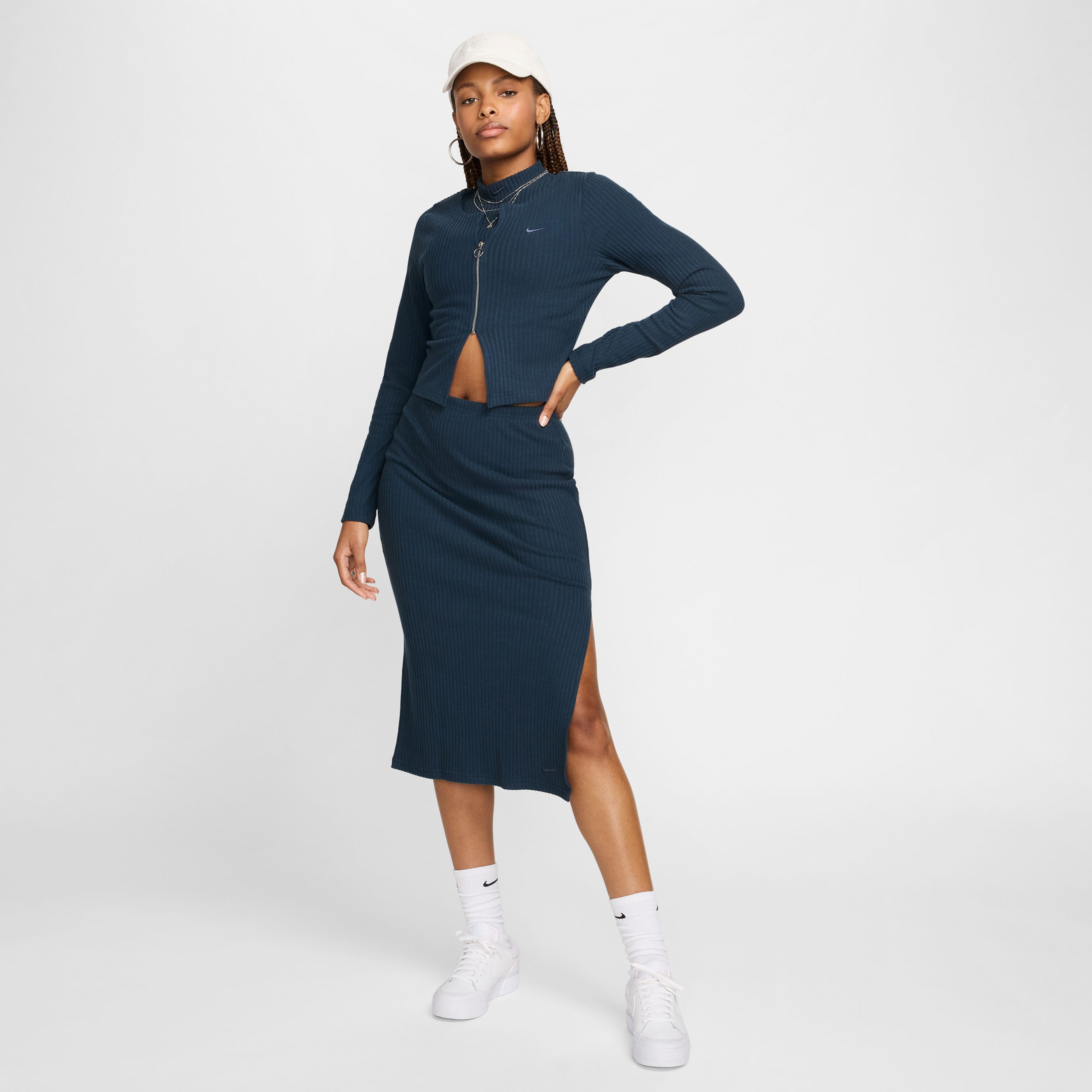 Nike Sportswear Chill Knit Kadın Lacivert Ceket