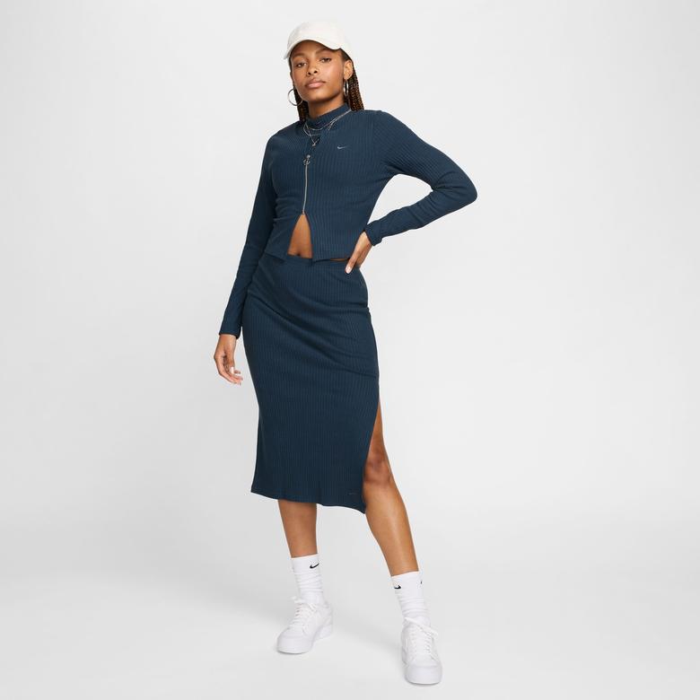 Nike Sportswear Chill Knit Kadın Lacivert Ceket