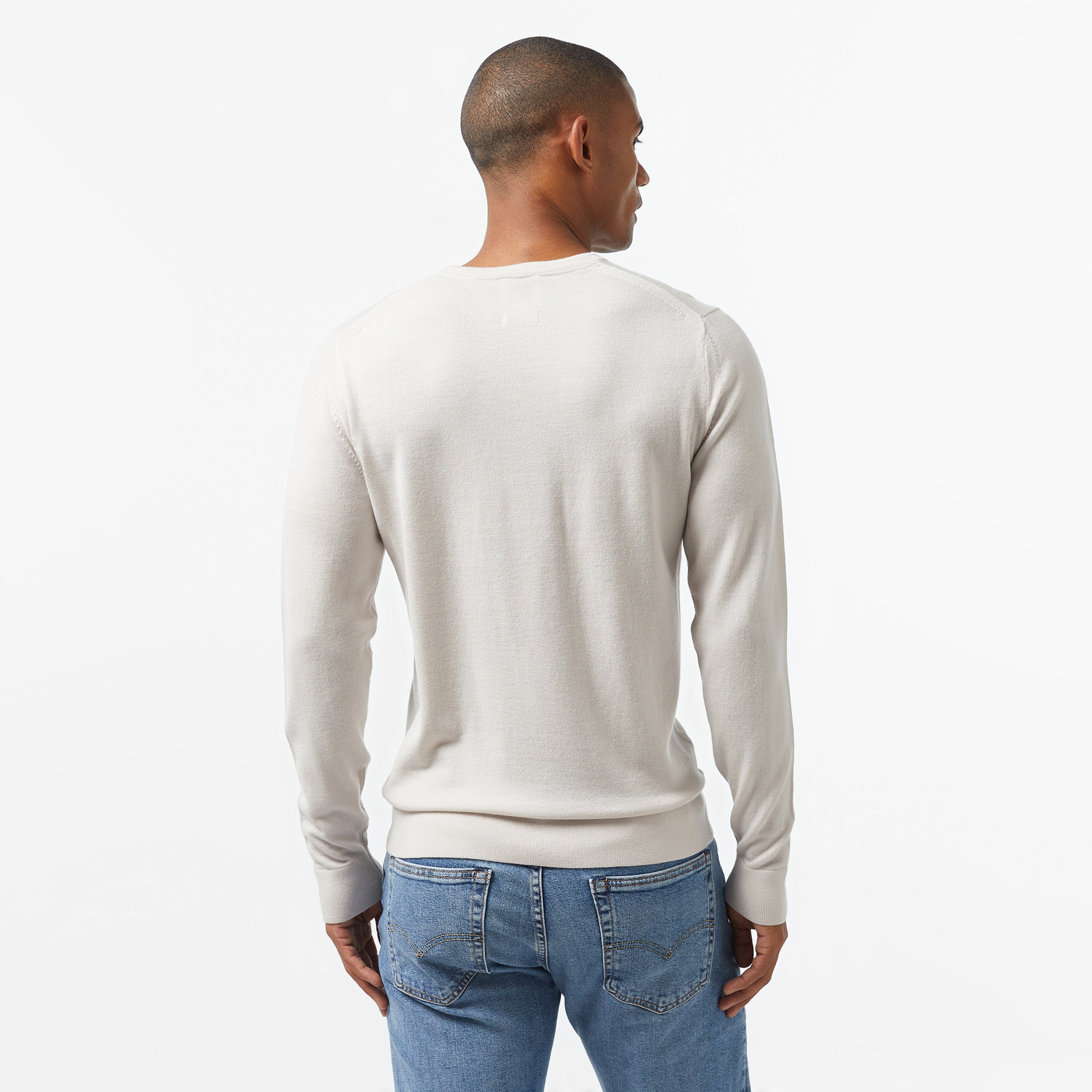 Calvin Klein Superıor Wool Crew Neck Erkek Bej Kazak