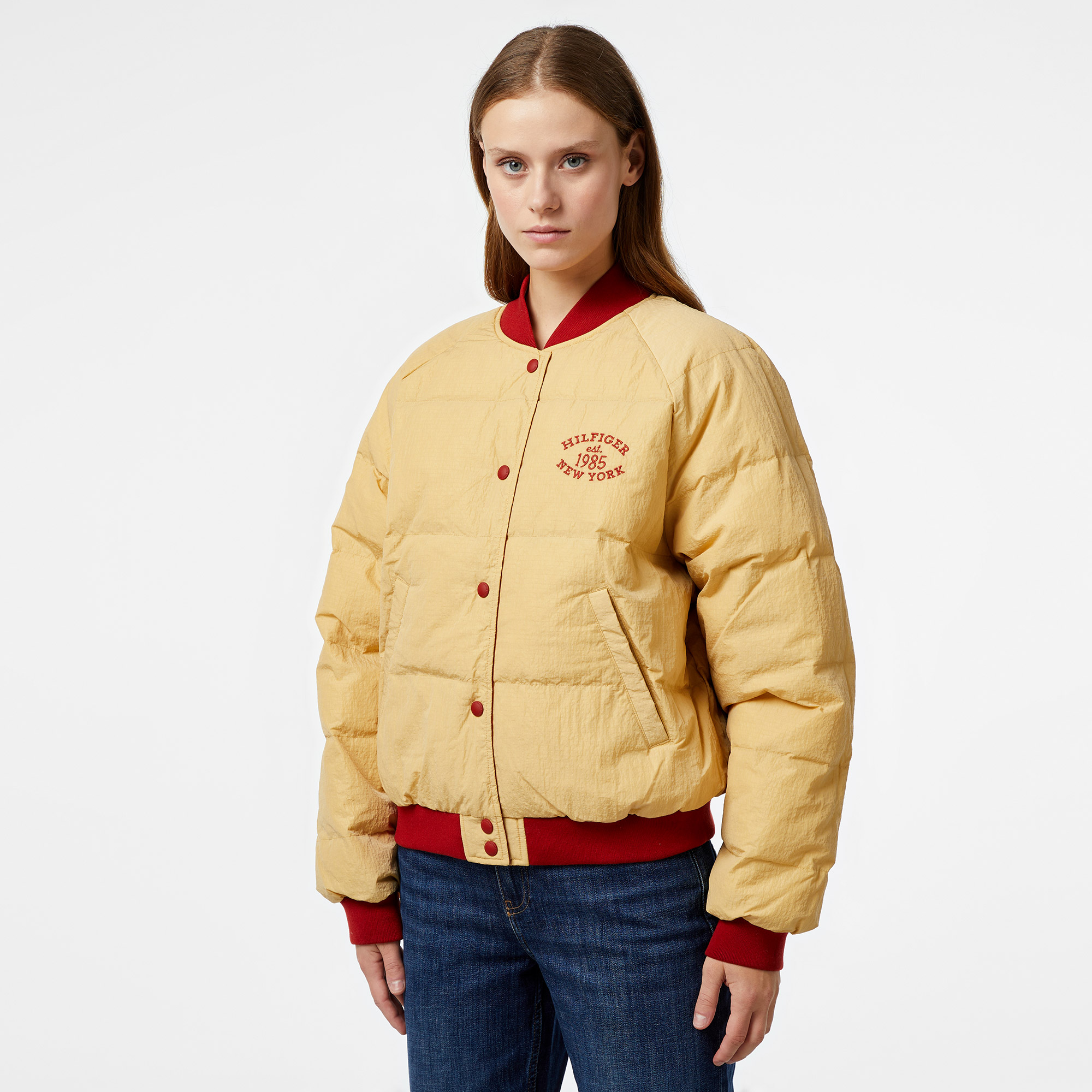 Tommy Hilfiger Kadın Kırmızı Mont