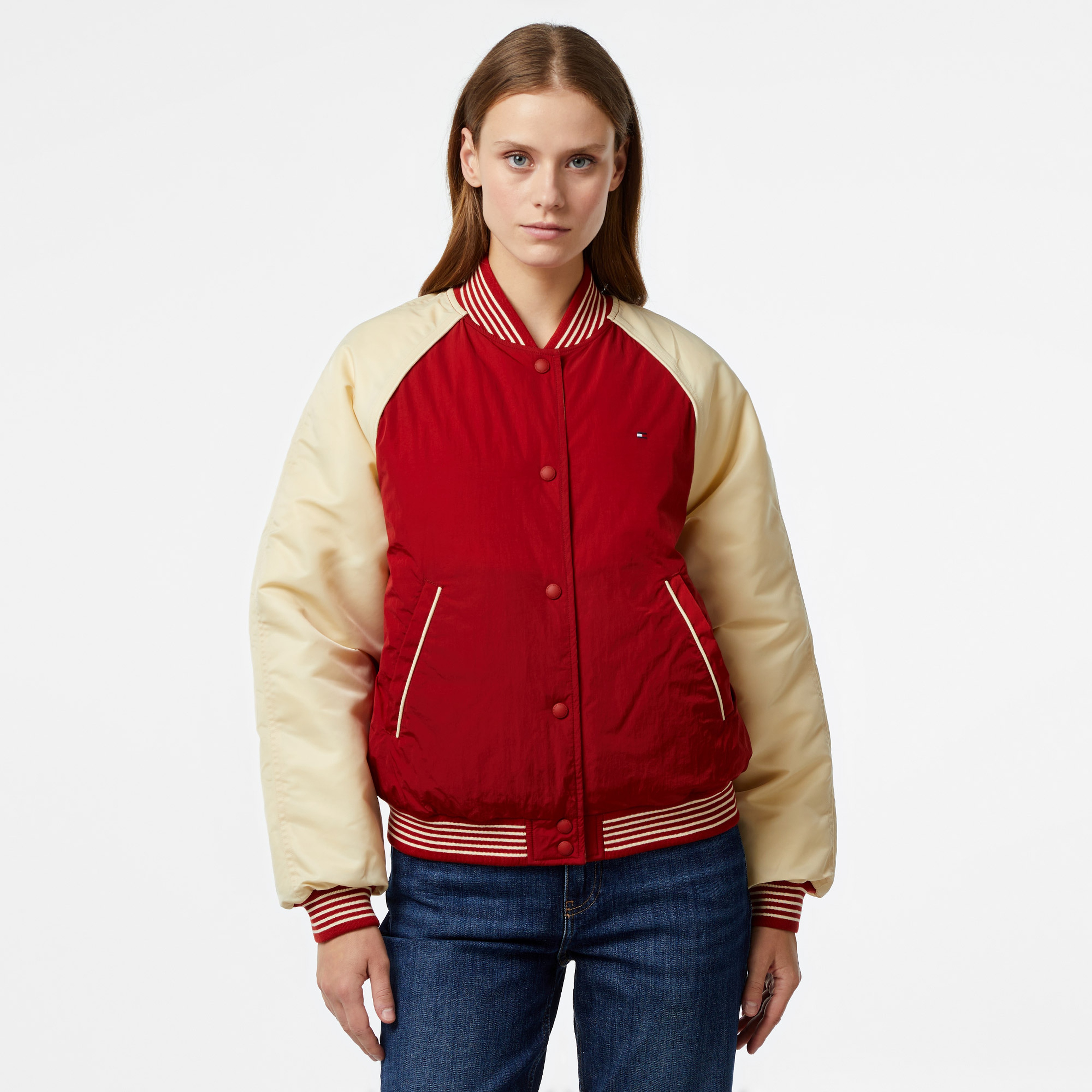 Tommy Hilfiger Kadın Kırmızı Mont