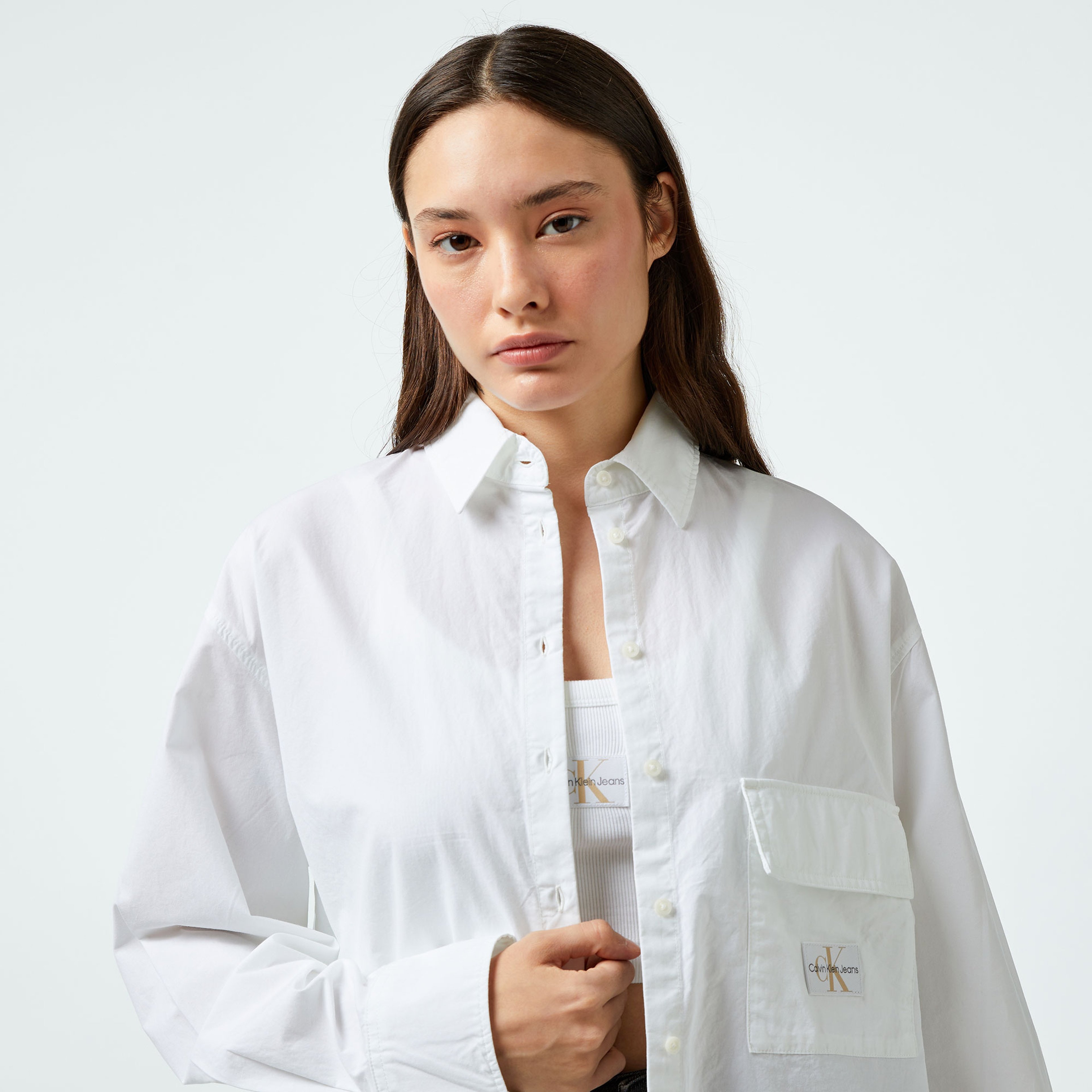 Calvin Klein Jeans Kadın Beyaz Gömlek