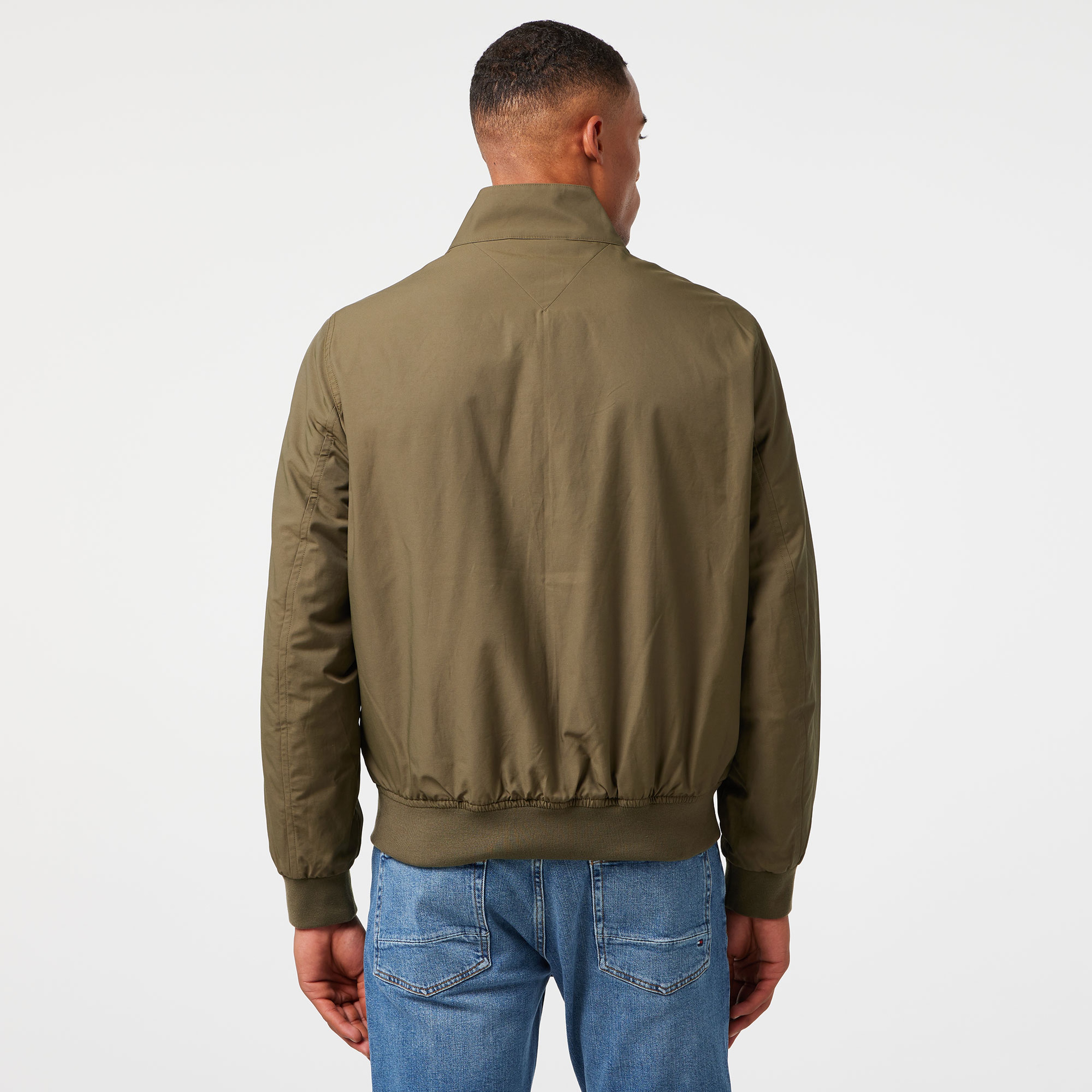 Tommy Hilfiger Club Harrington Erkek Haki Biker Ceket