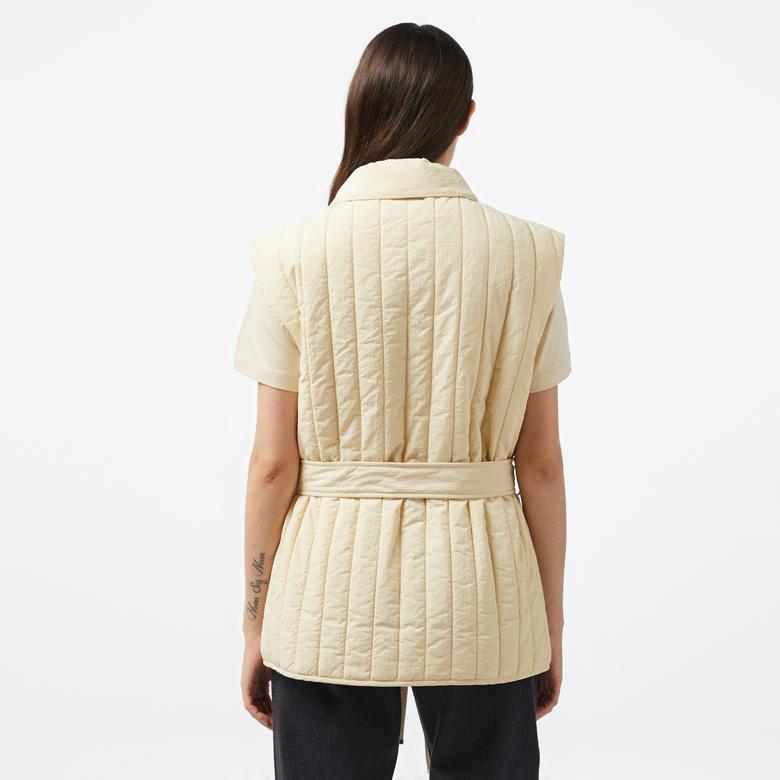 Calvin Klein Padded Vertıcal Quilt Vest Kadın Gri Yelek