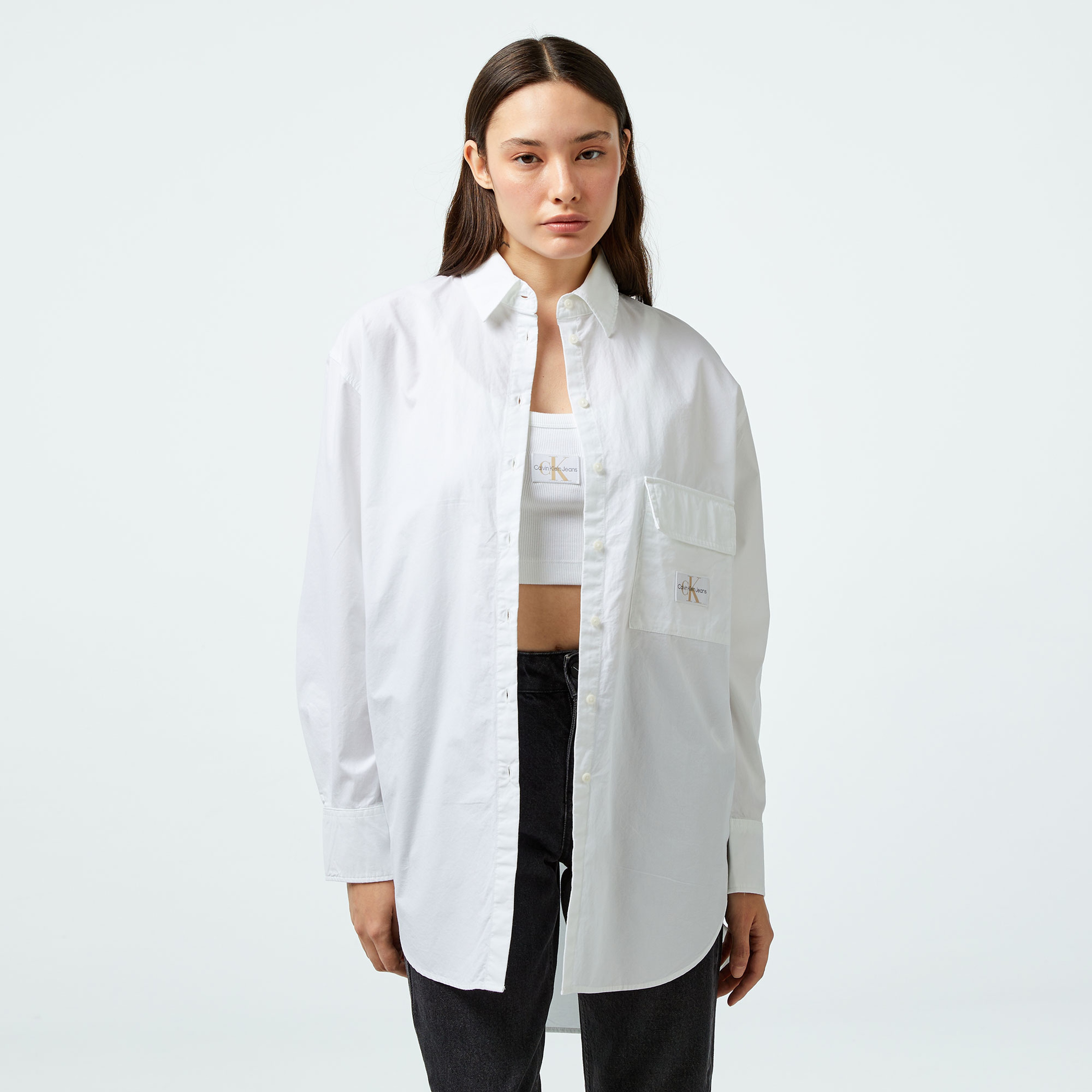 Calvin Klein Jeans Kadın Beyaz Gömlek