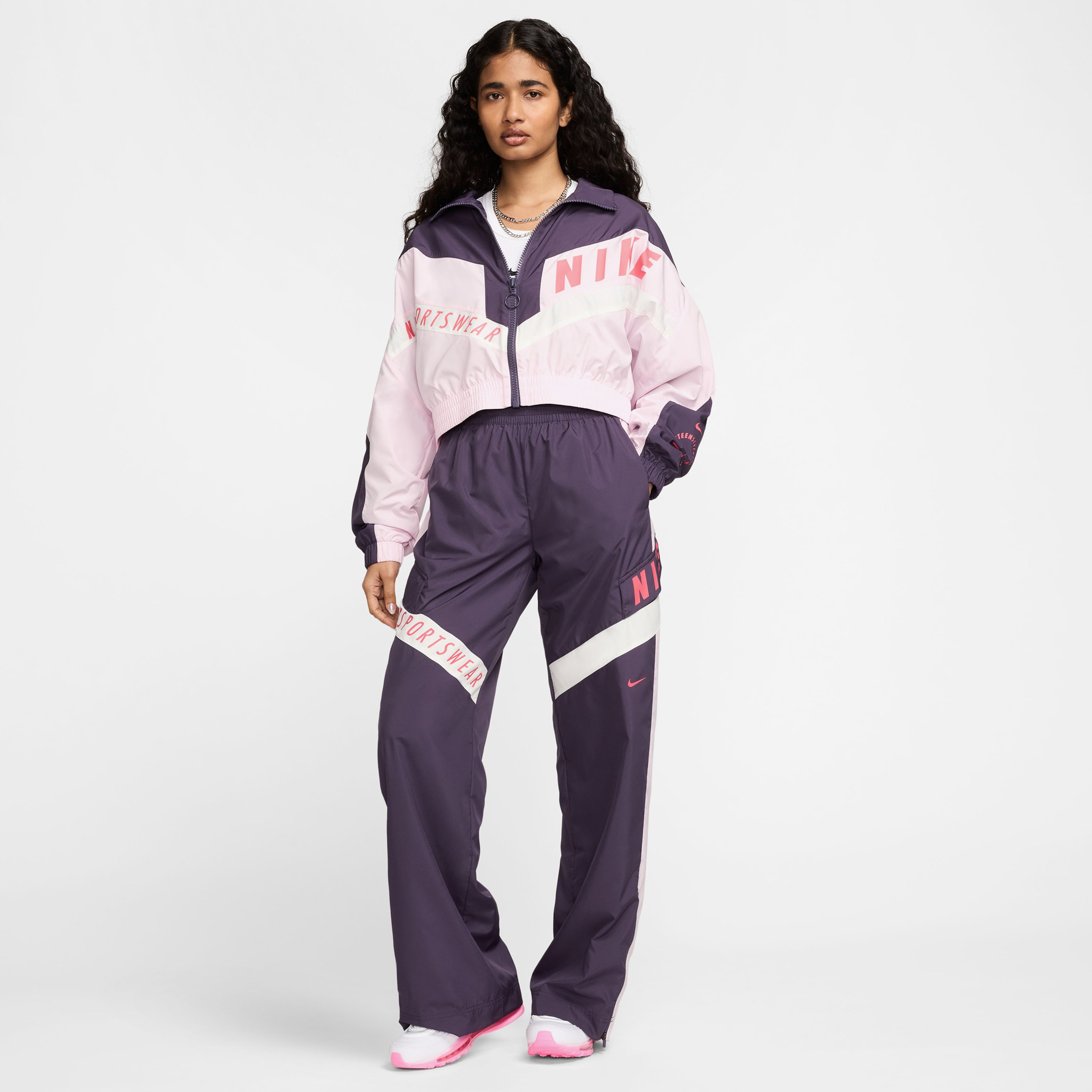 【まな】 Nike Sportswear Woven Street Kadın Mor CeketMHF5956| Occasion