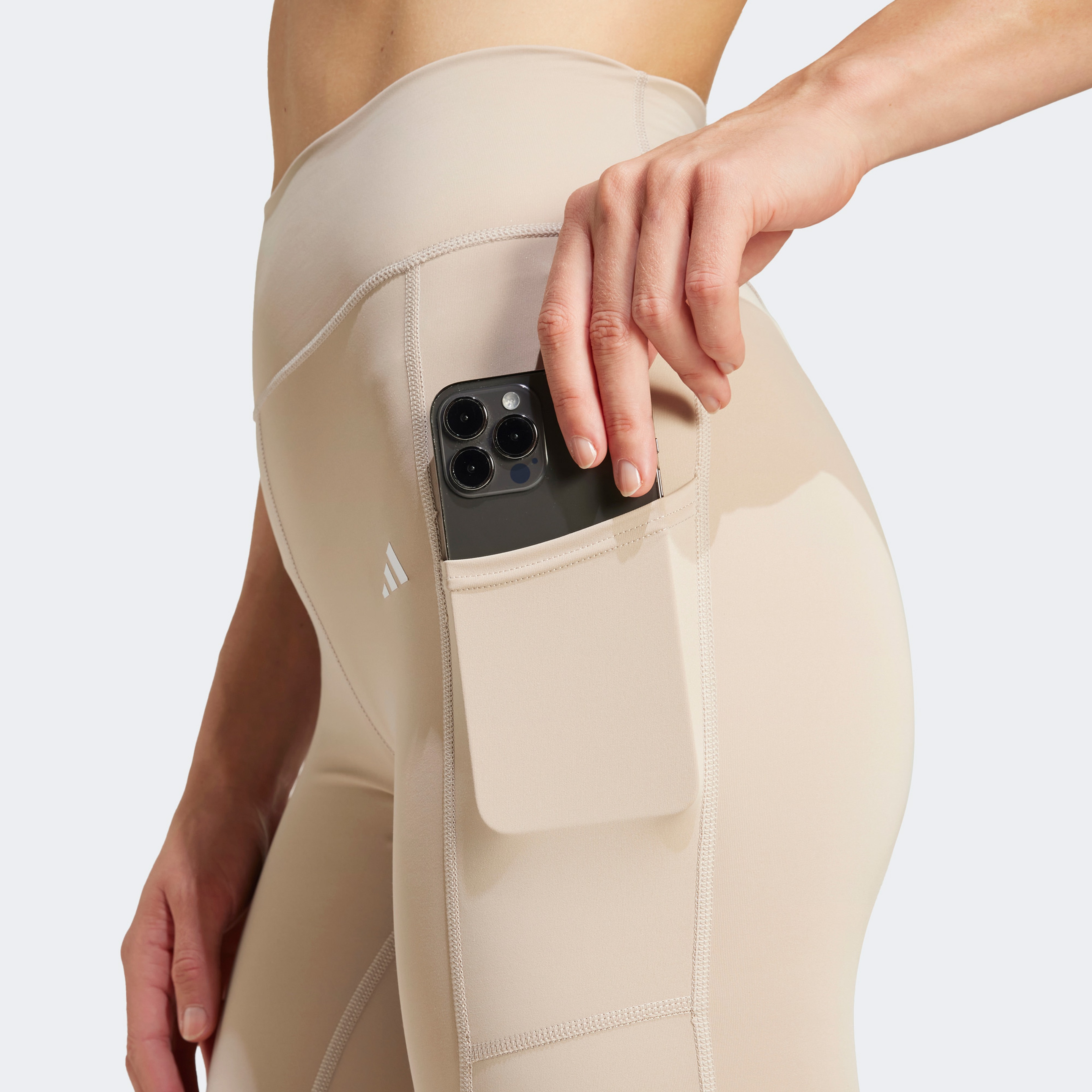 adidas Opt St Hr 1/1 L Kadın Bej Tayt