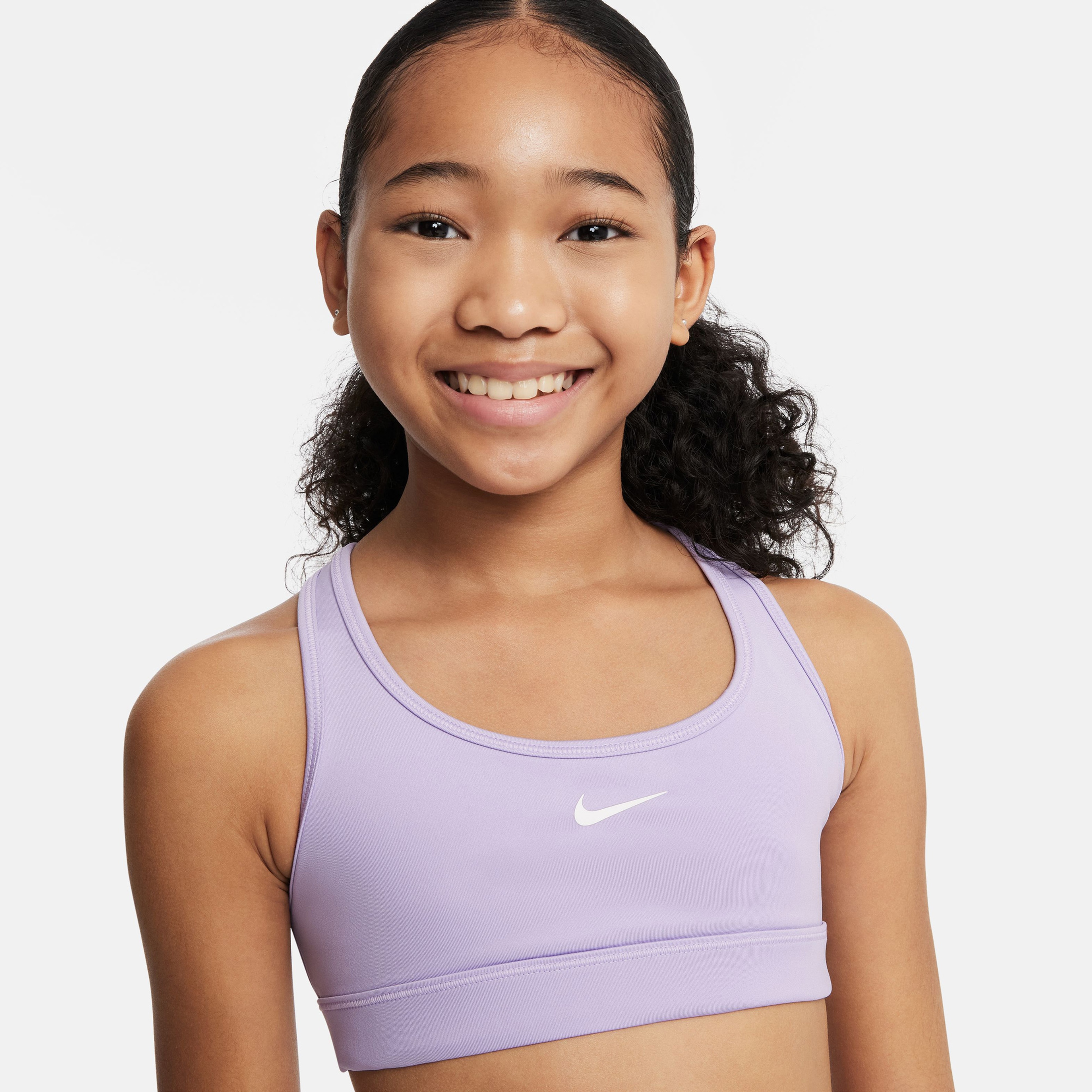 Nike Dri-Fit Swoosh Çocuk Mor Bra