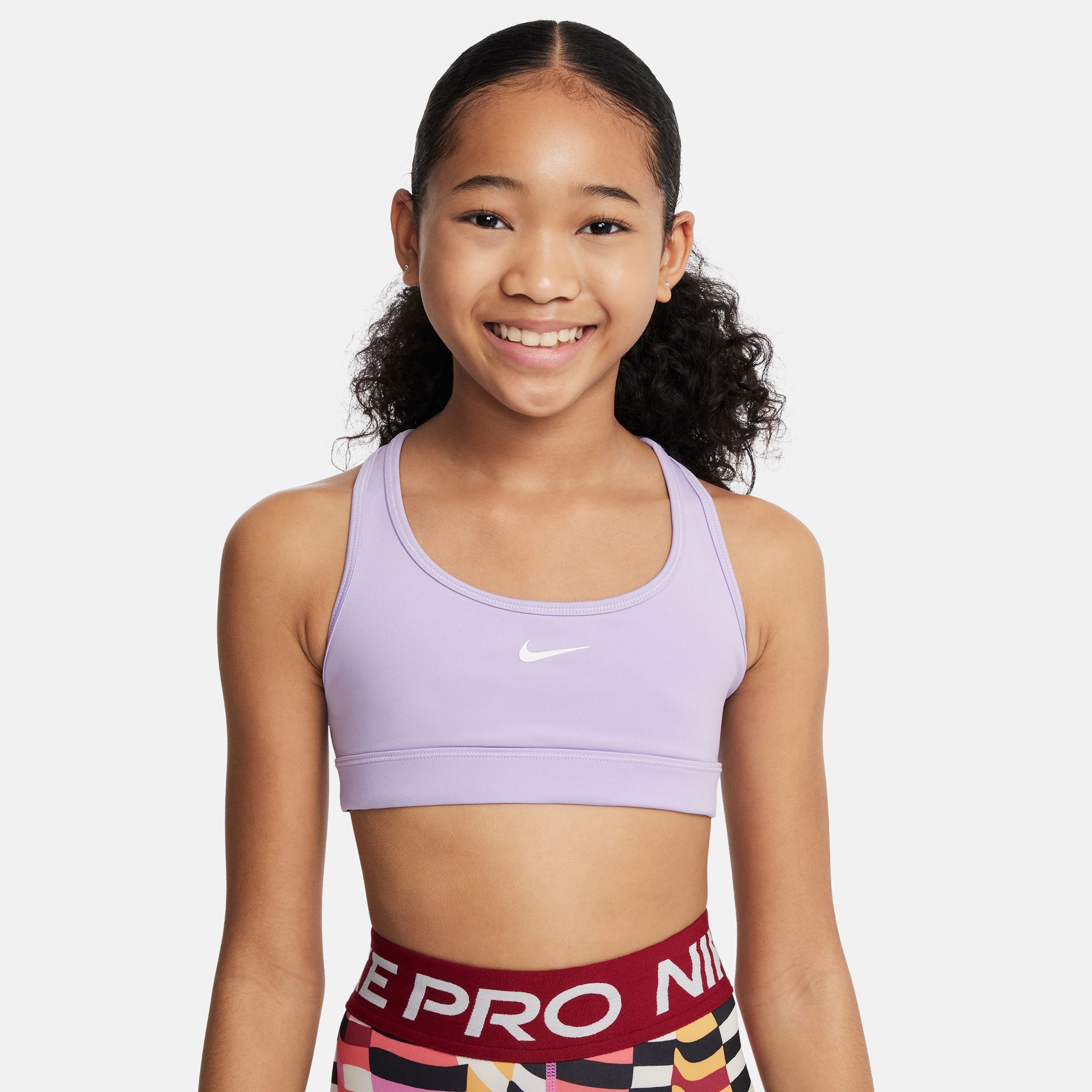 Nike Dri-Fit Swoosh Çocuk Mor Bra