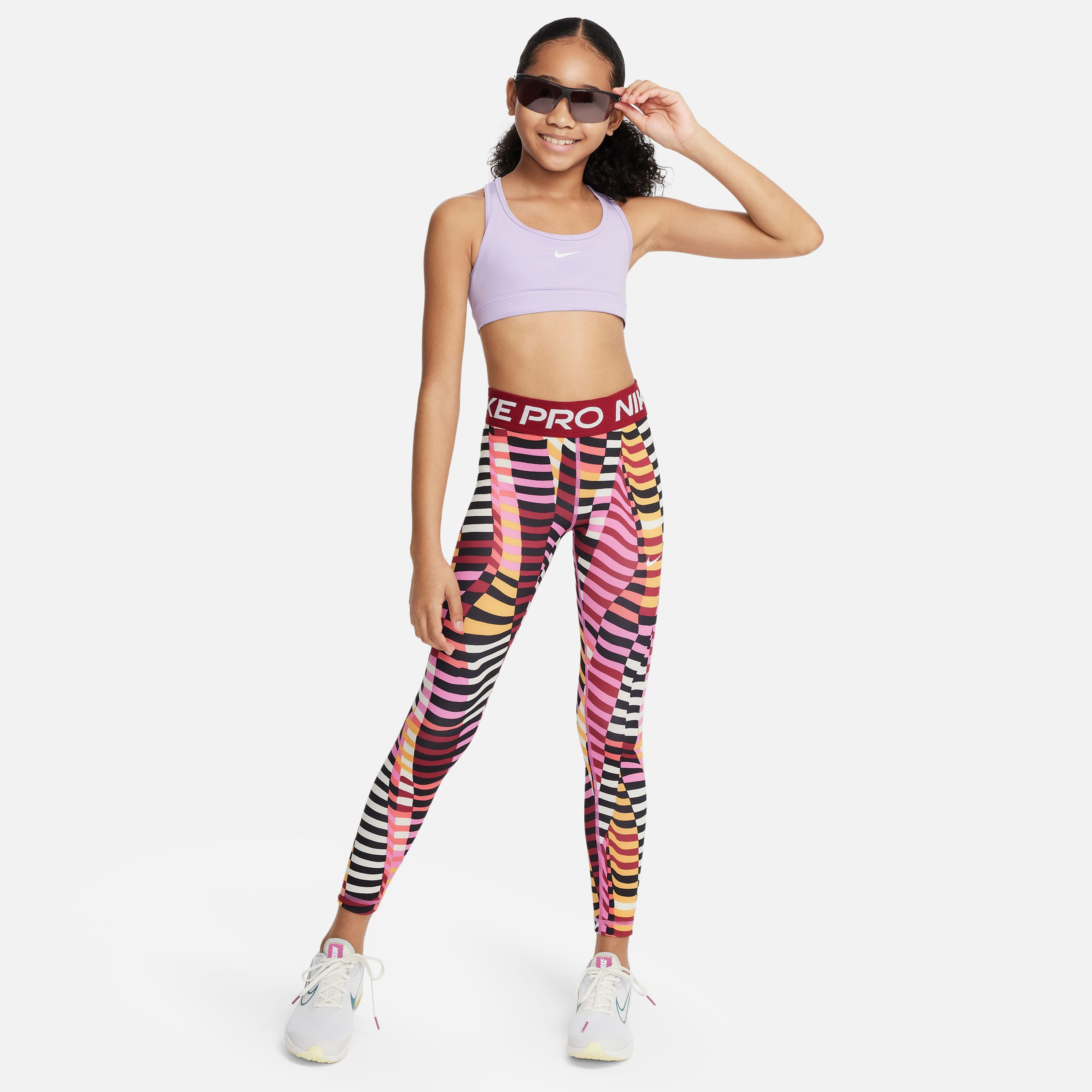 Nike Dri-Fit Swoosh Çocuk Mor Bra