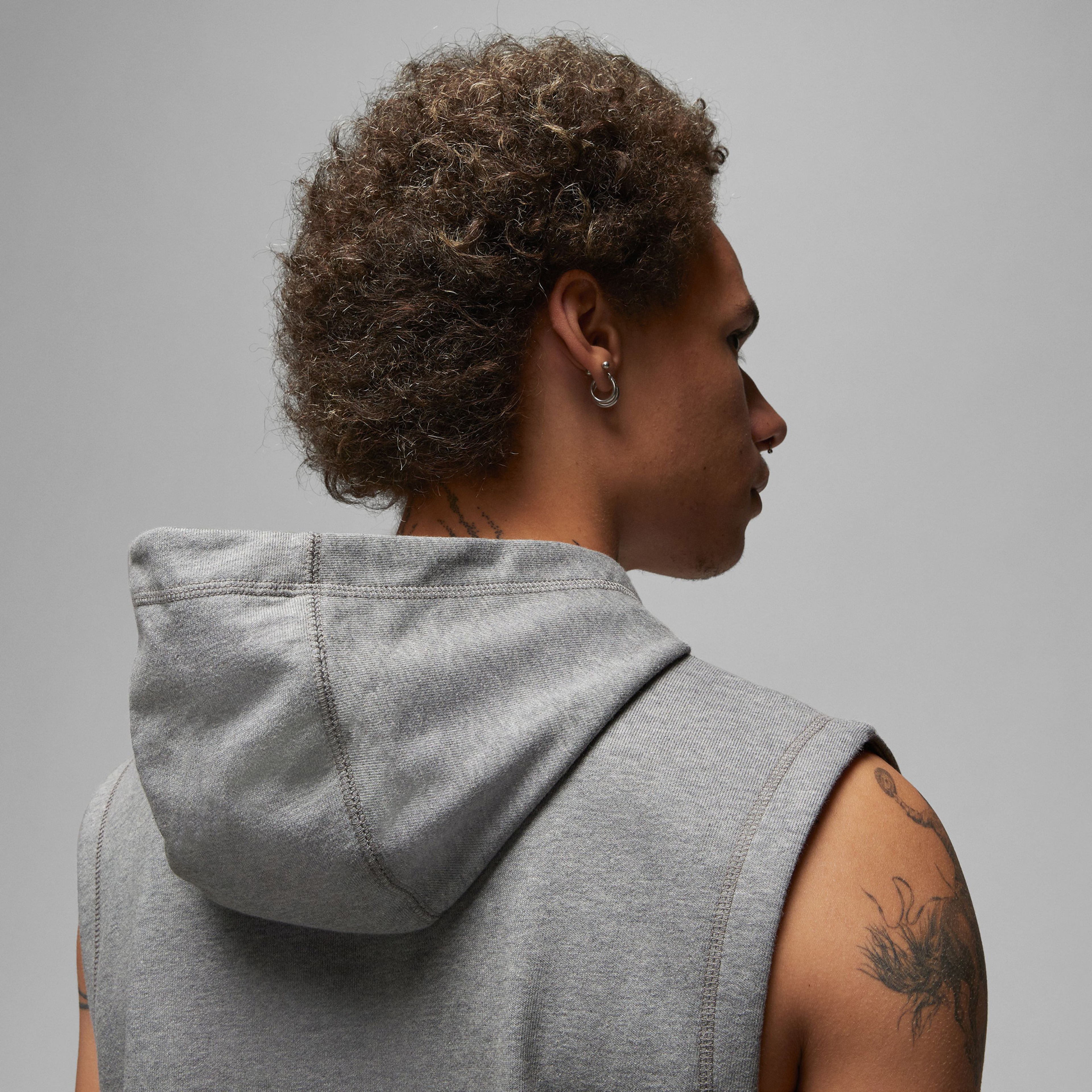 Jordan Dri-Fit Sport Fleece Erkek Gri Kolsuz Sweatshirt