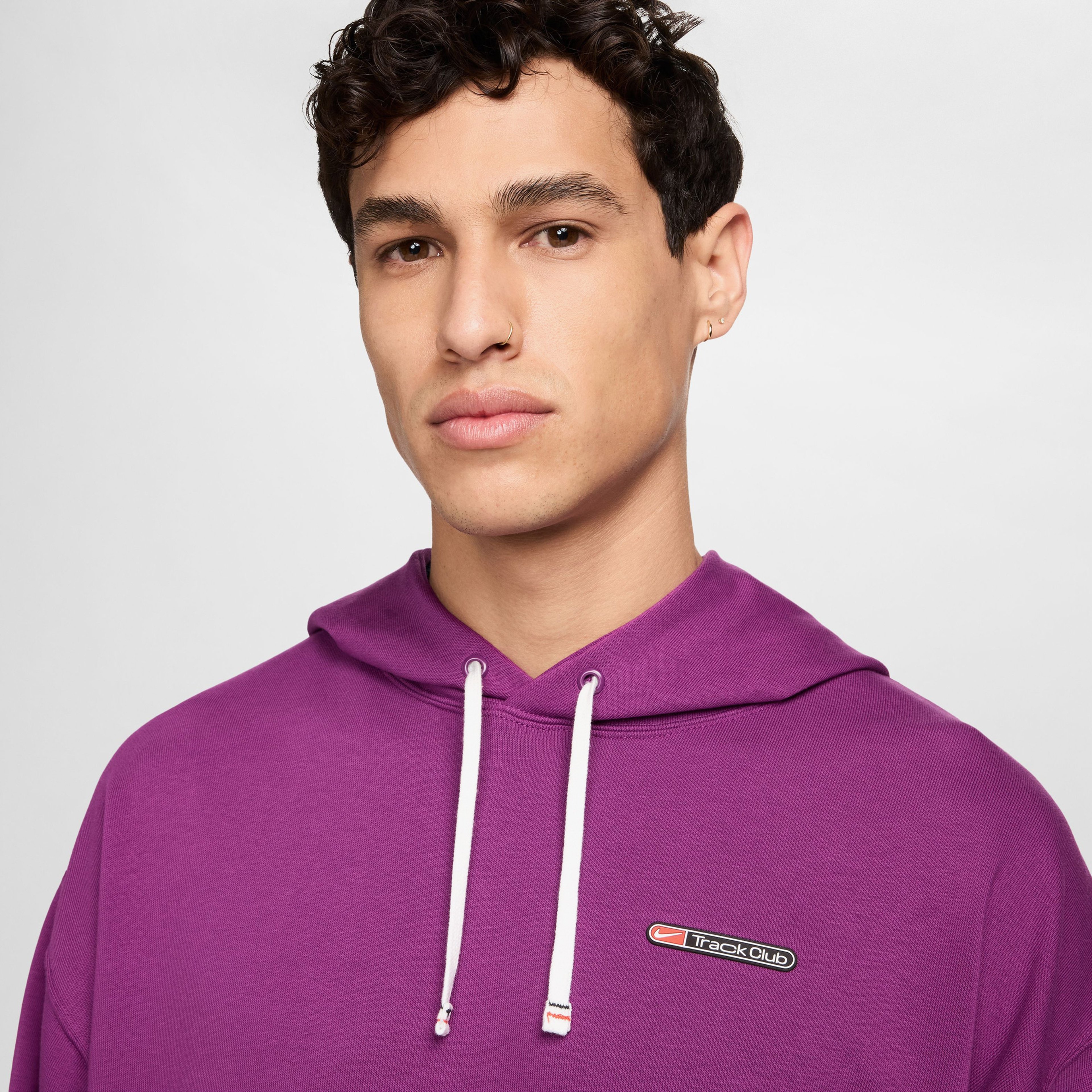 Nike Dri-Fit Track Club Fleece Erkek Mor Sweatshirt