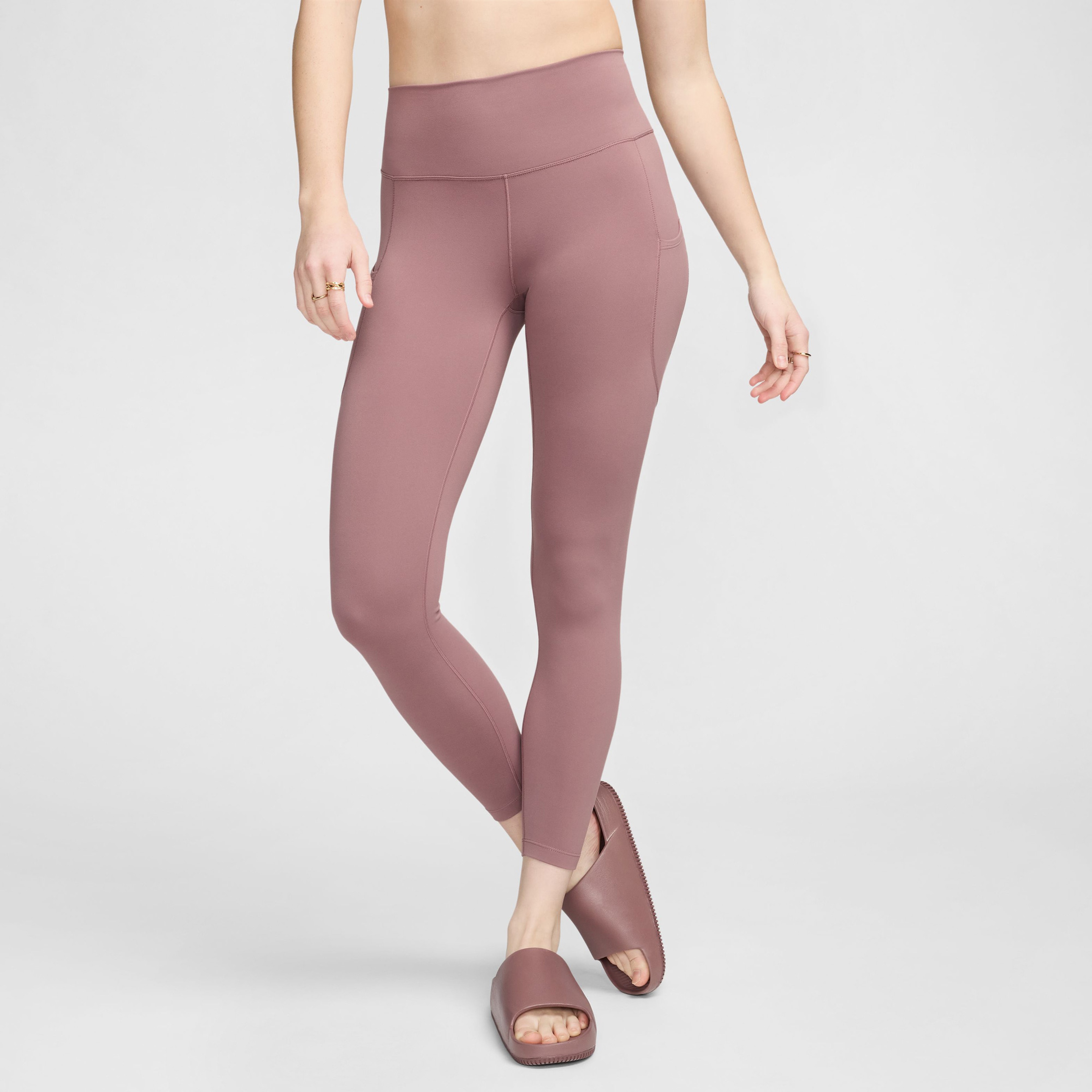 Nike Dri-Fit One High Rise 7/8 Kadın Kahverengi Tayt