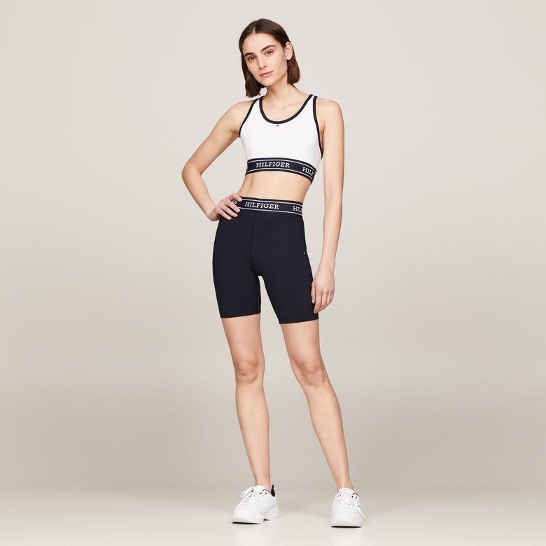 Tommy Hilfiger Monotype Tape Mid Kadın Beyaz Bra