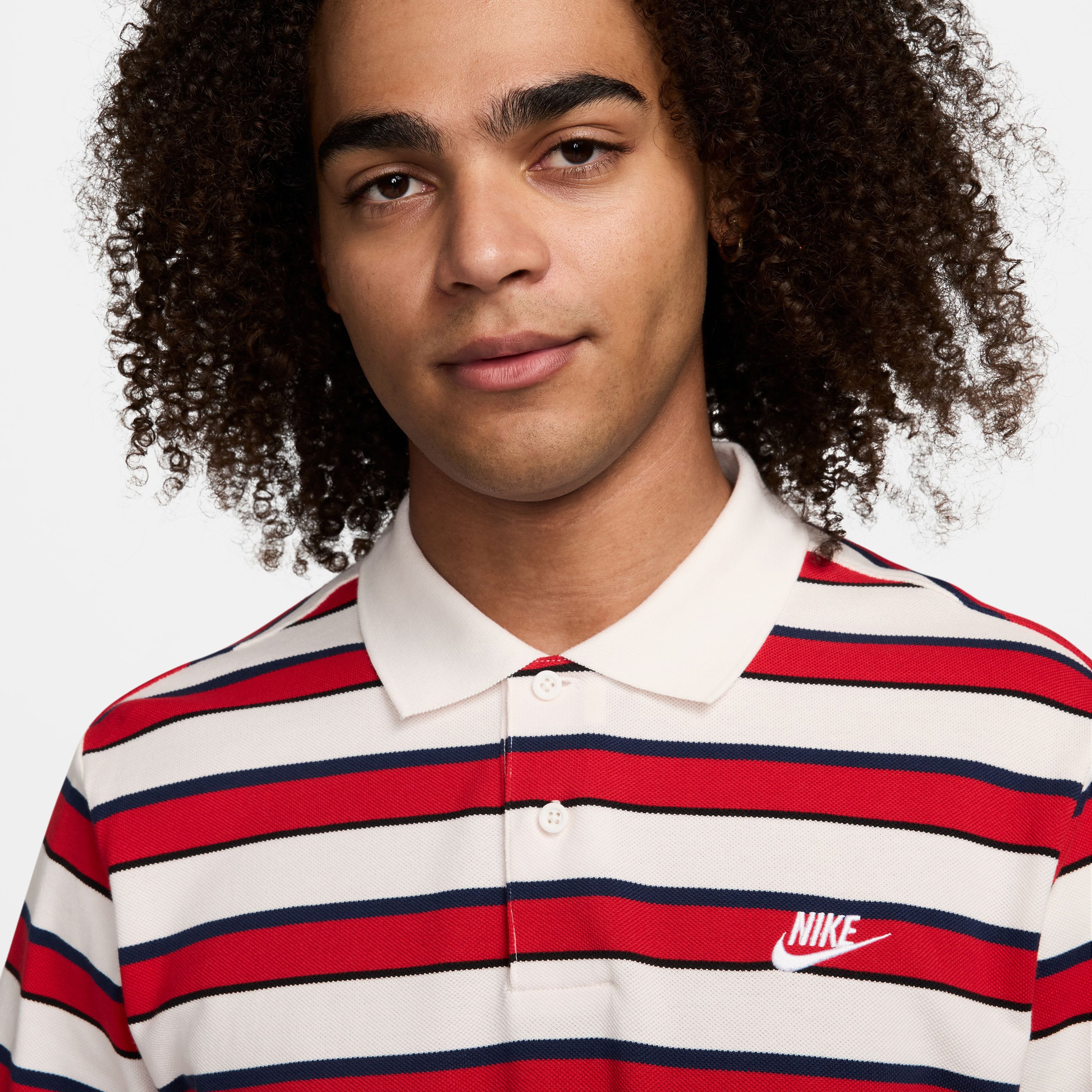 Nike Club Stripe Erkek Beyaz Polo