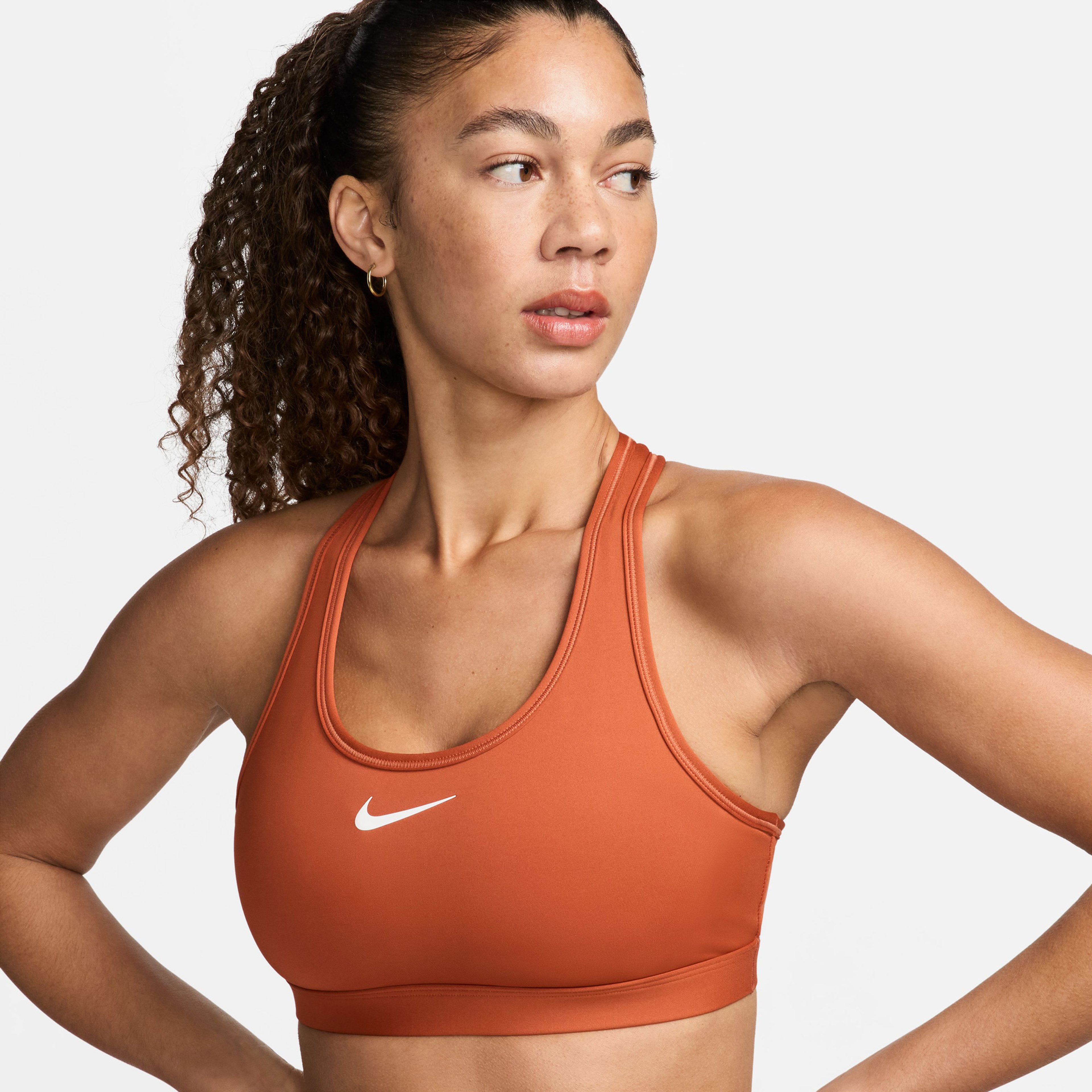 Nike Swoosh Medium Support Kadın Turuncu Bra
