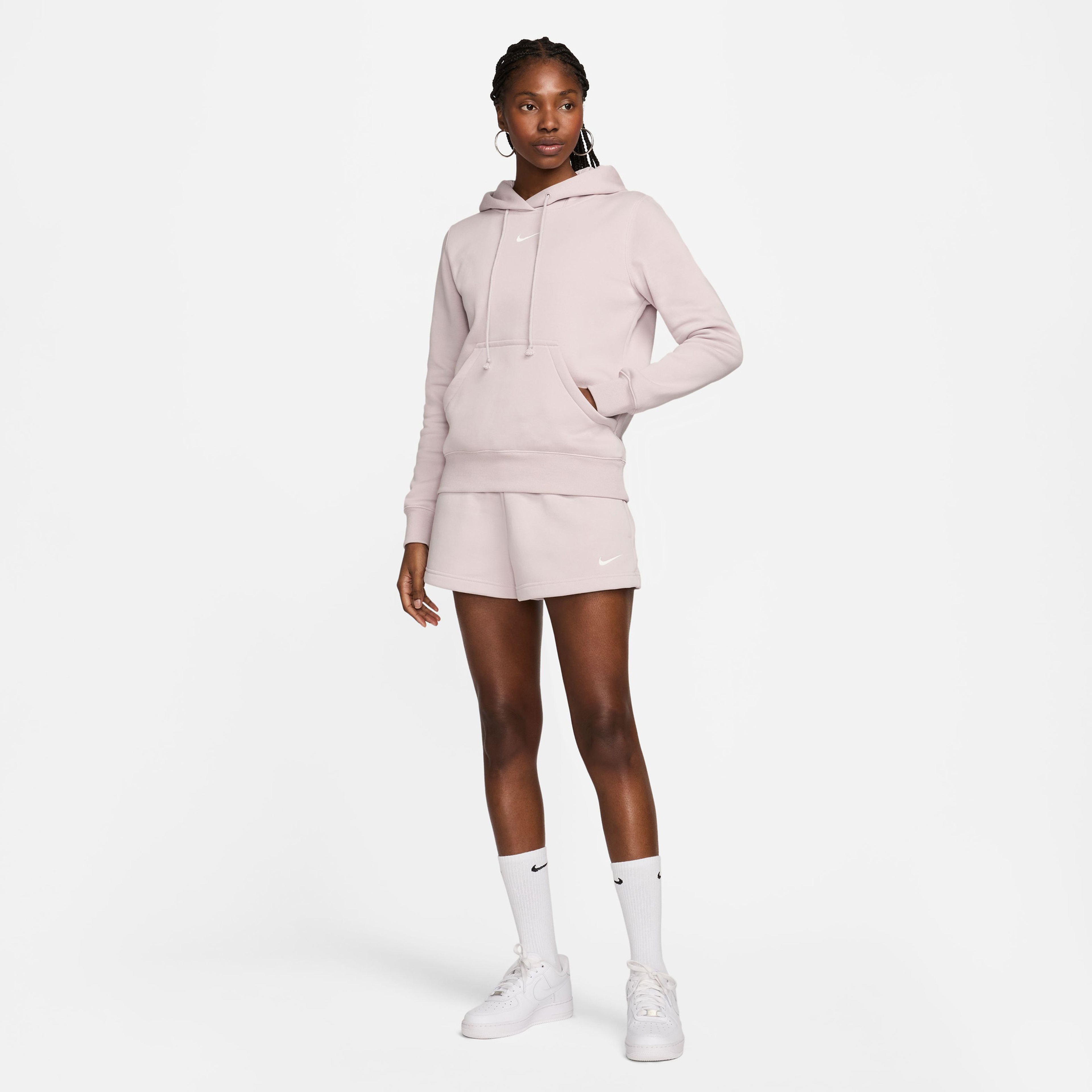 Nike Sportswear Phoenix Fleece Kadın Gri Hoodie Sweatshirt