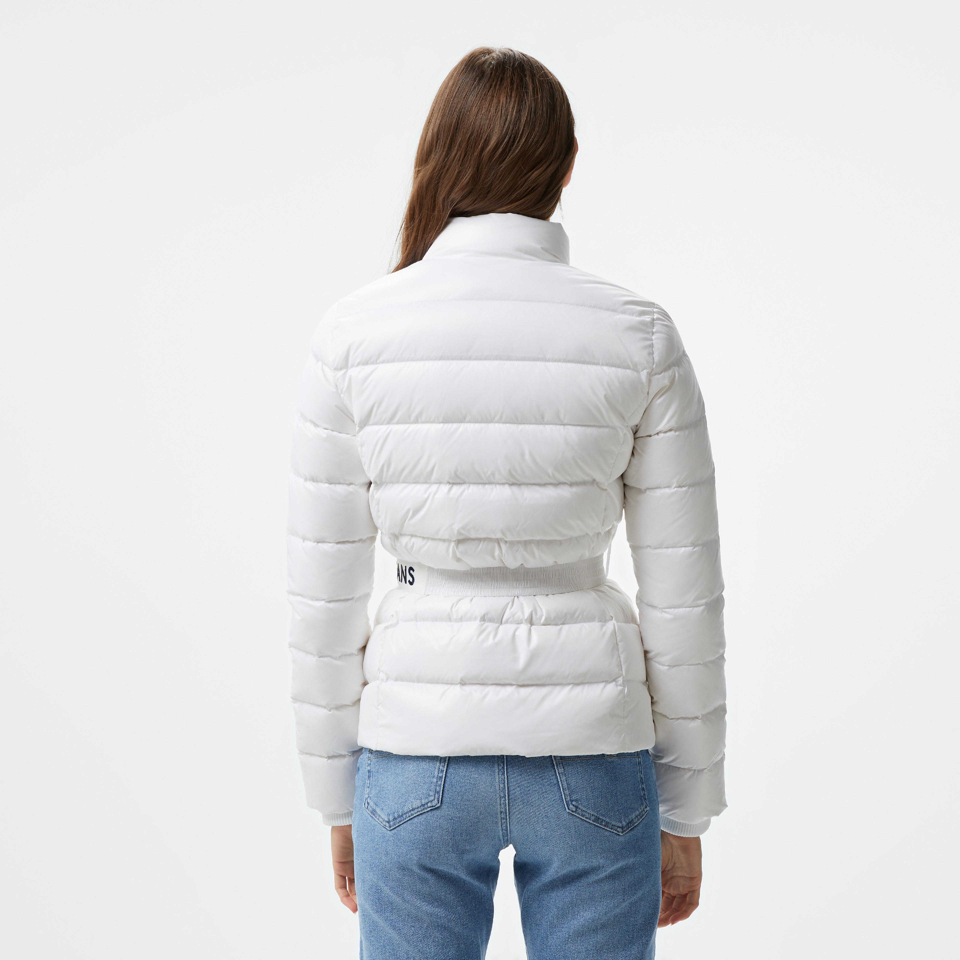 Tommy Hilfiger Jeans Branded Belt Down Kadın Beyaz Ceket