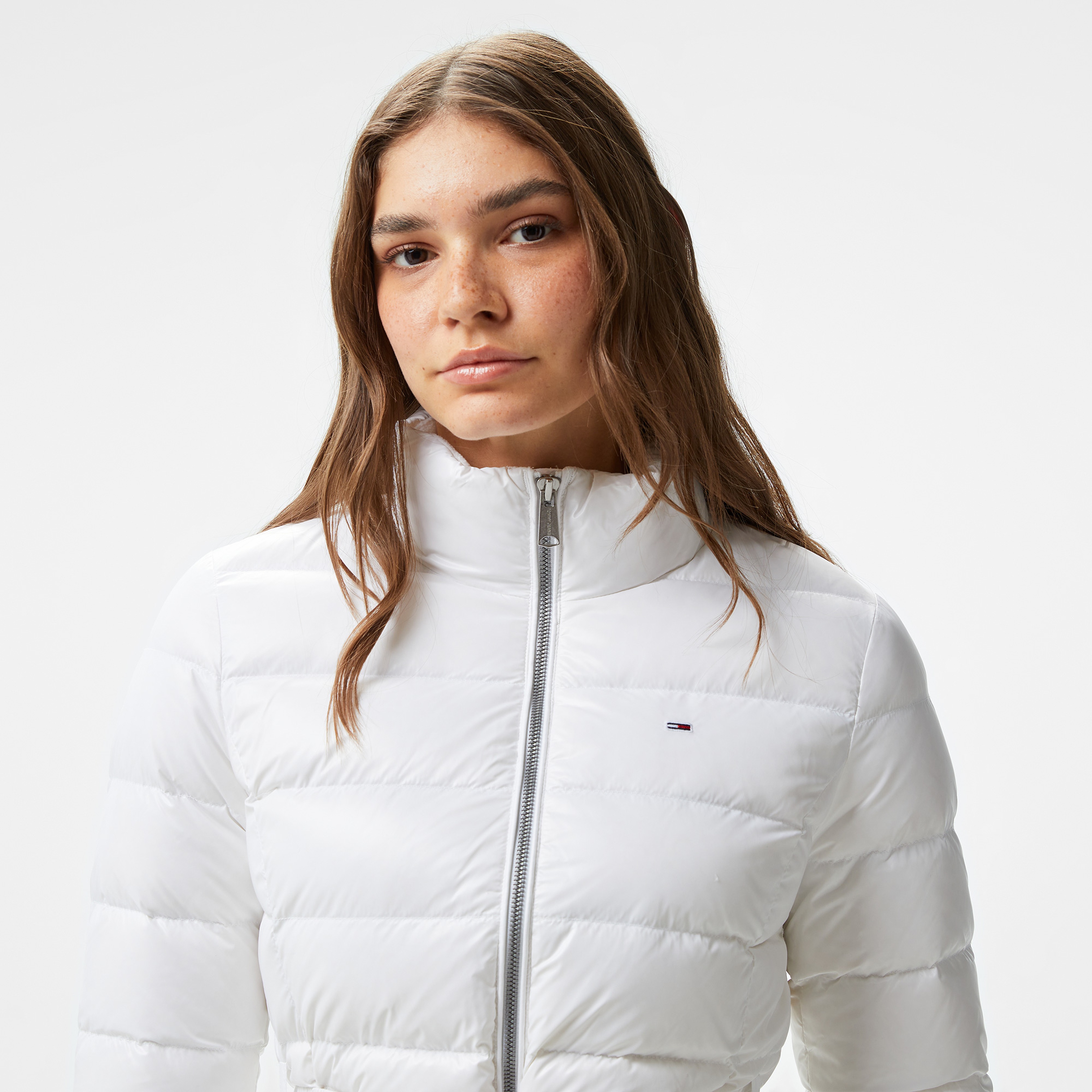 Tommy Hilfiger Jeans Branded Belt Down Kadın Beyaz Ceket