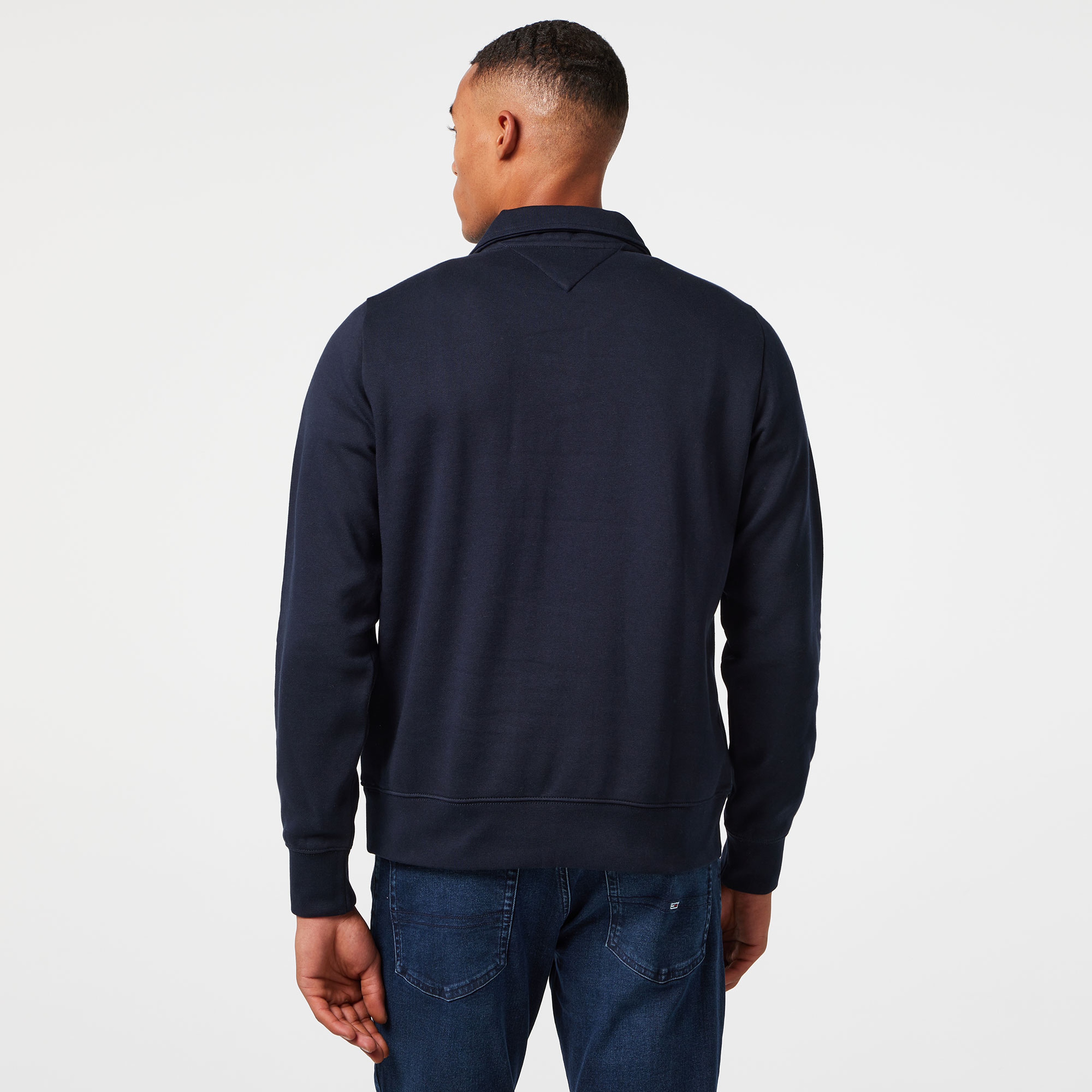 Tommy Hilfiger Tommy Logo Mockneck Erkek Mavi Sweatshirt