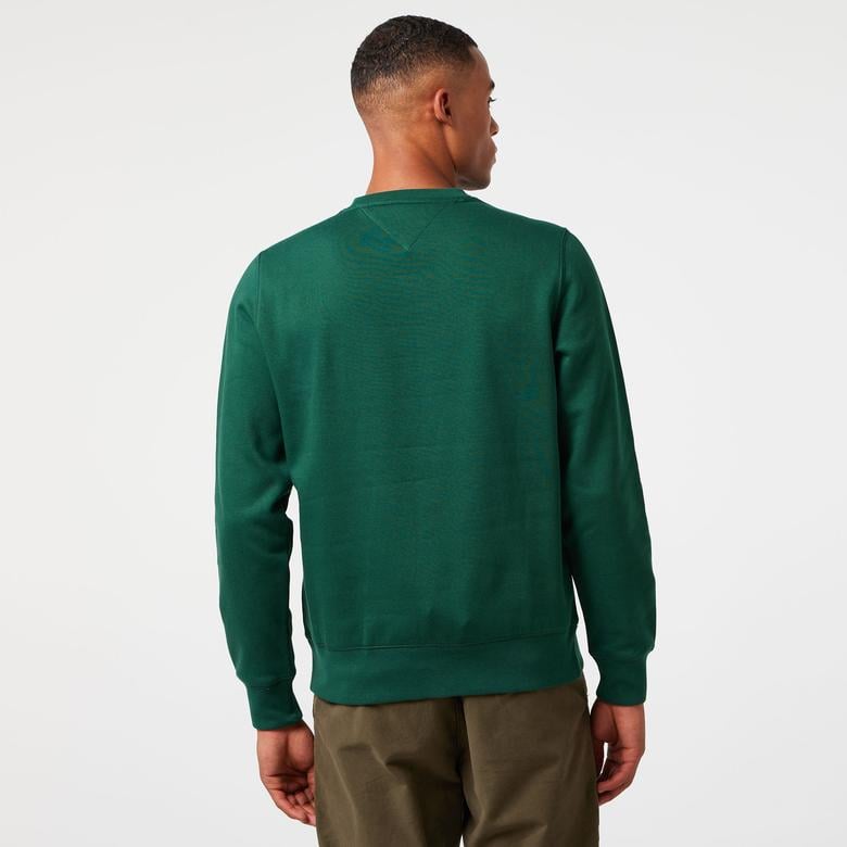 Tommy Hilfiger Logo Erkek Yeşil Sweatshirt