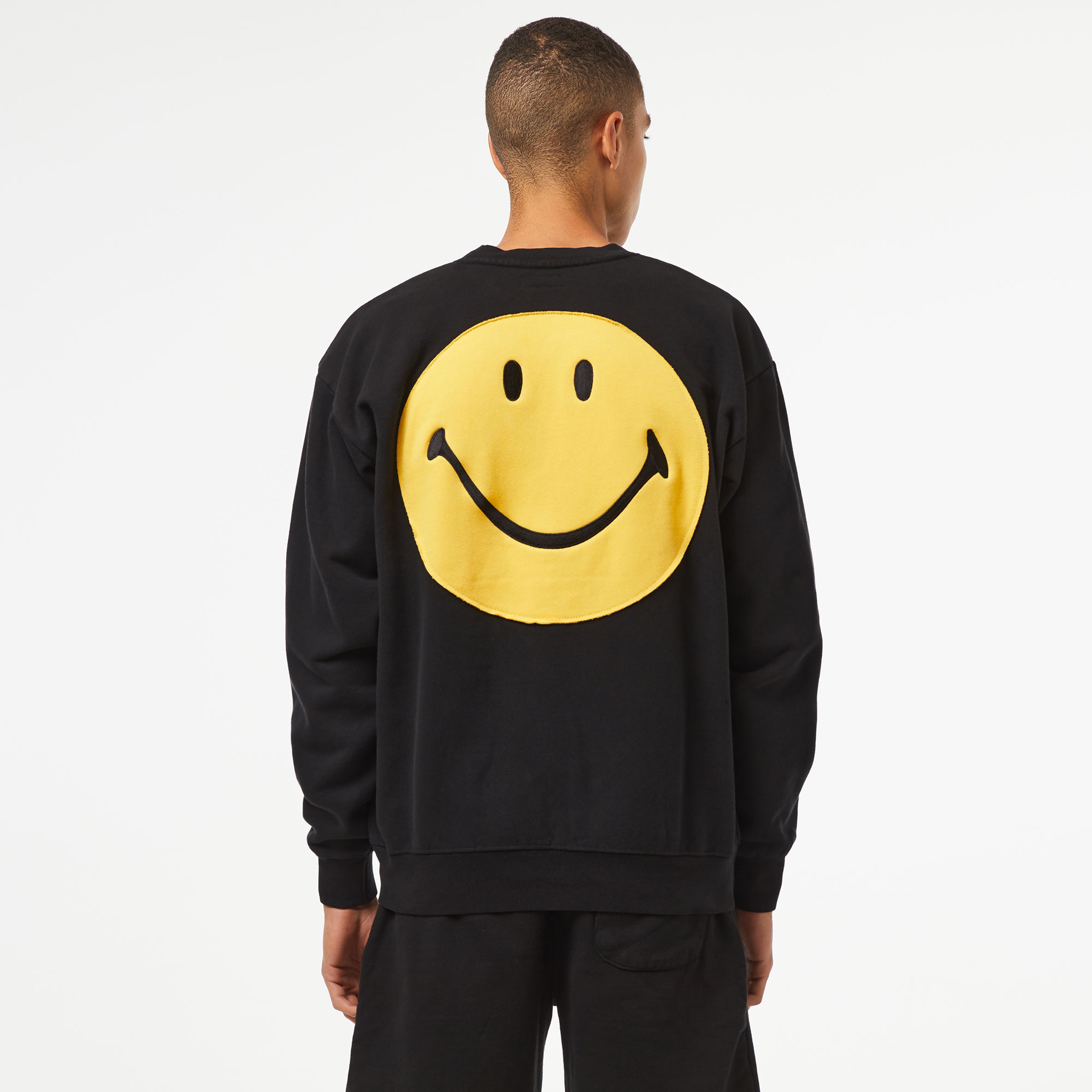 Market Smiley Vintage Wash Erkek Siyah Sweatshirt