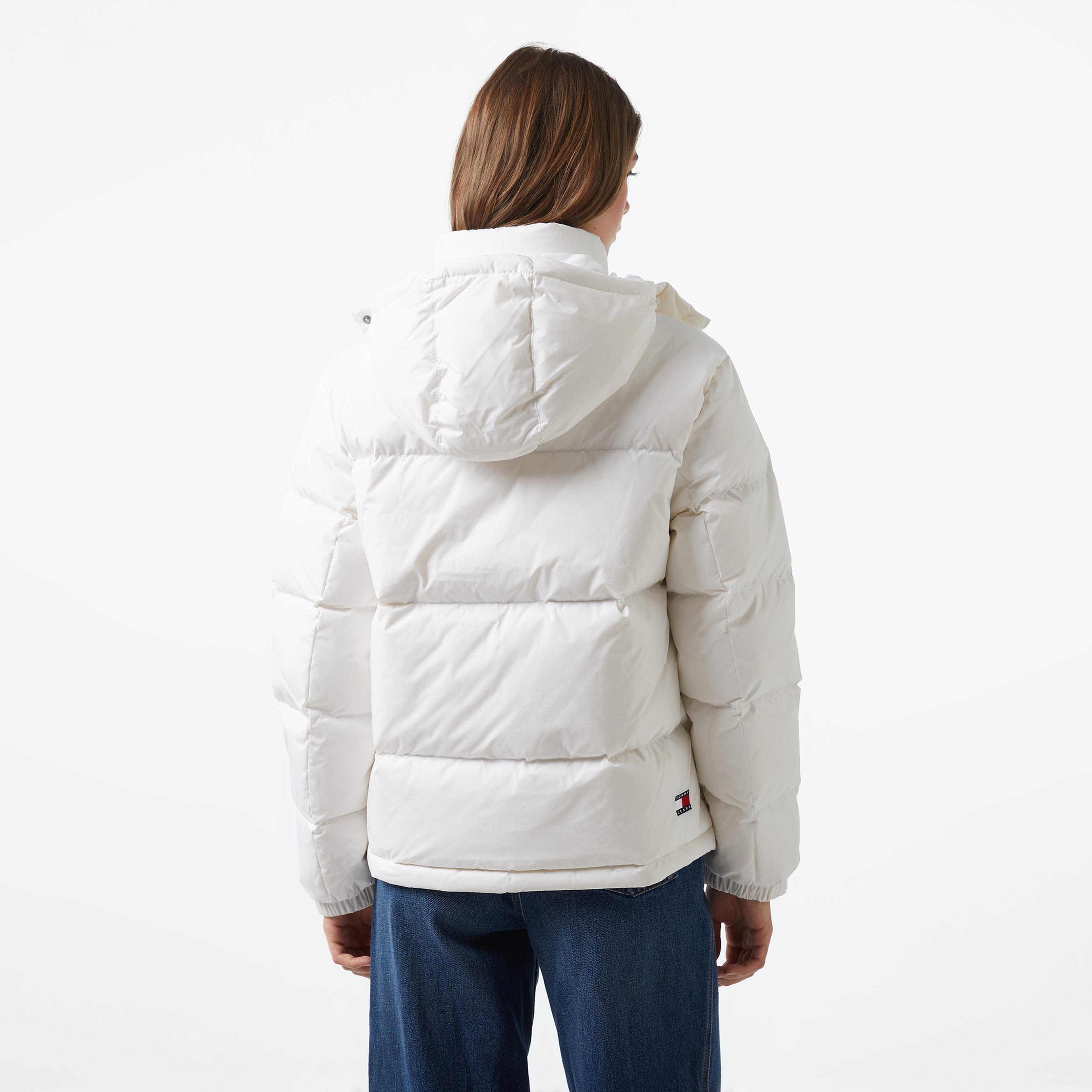Tommy Hilfiger Jeans Alaska Puffer Kadın Beyaz Mont