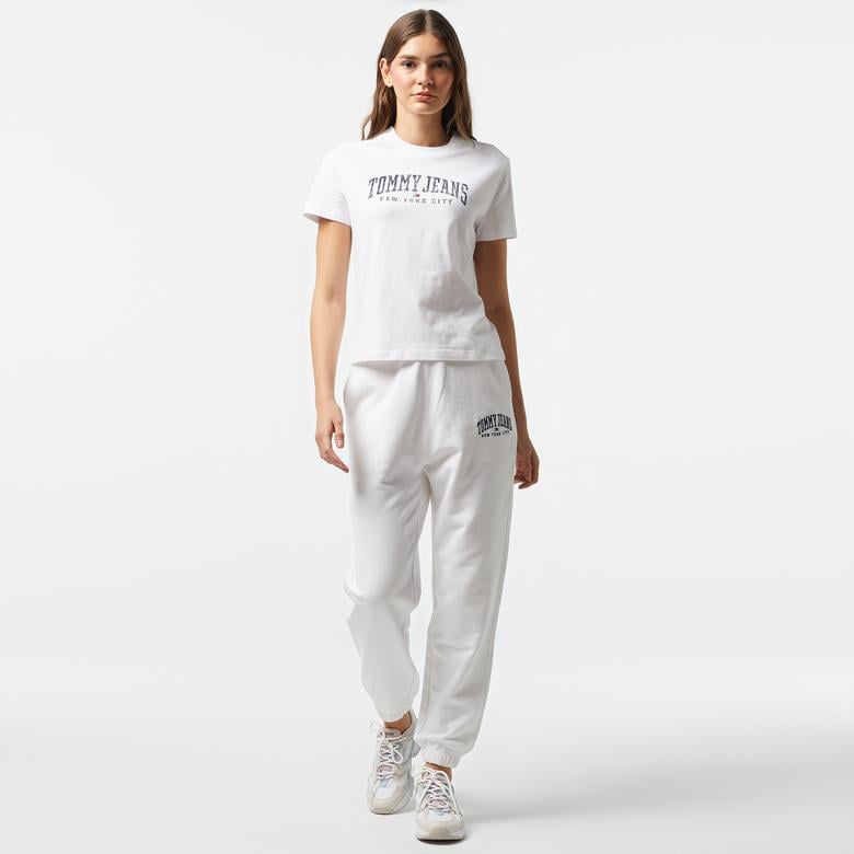 Tommy Hilfiger Jeans Varsity Sweatpant Kadın Beyaz Eşofman Altı