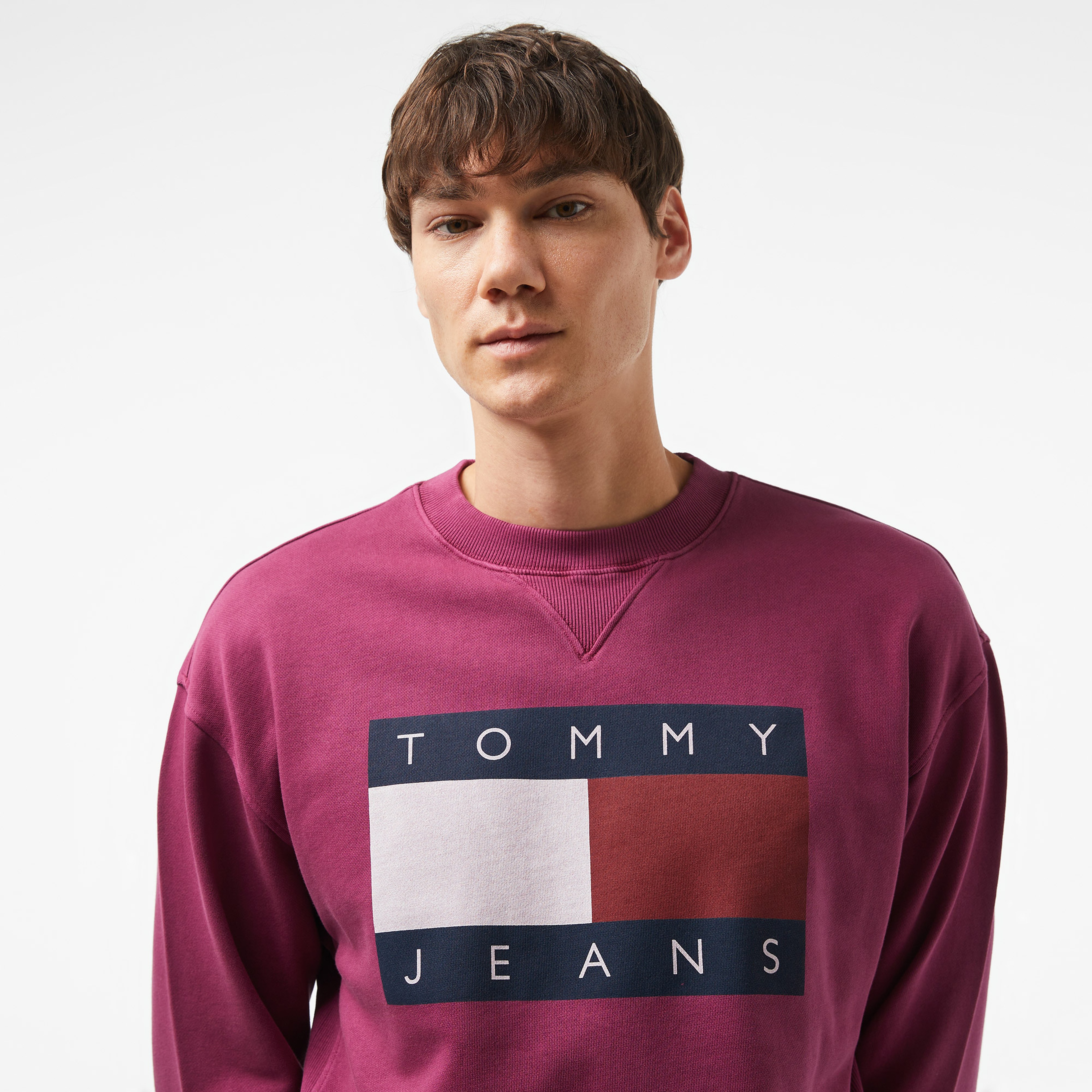 Tommy Jeans Erkek Mor Sweatshirt