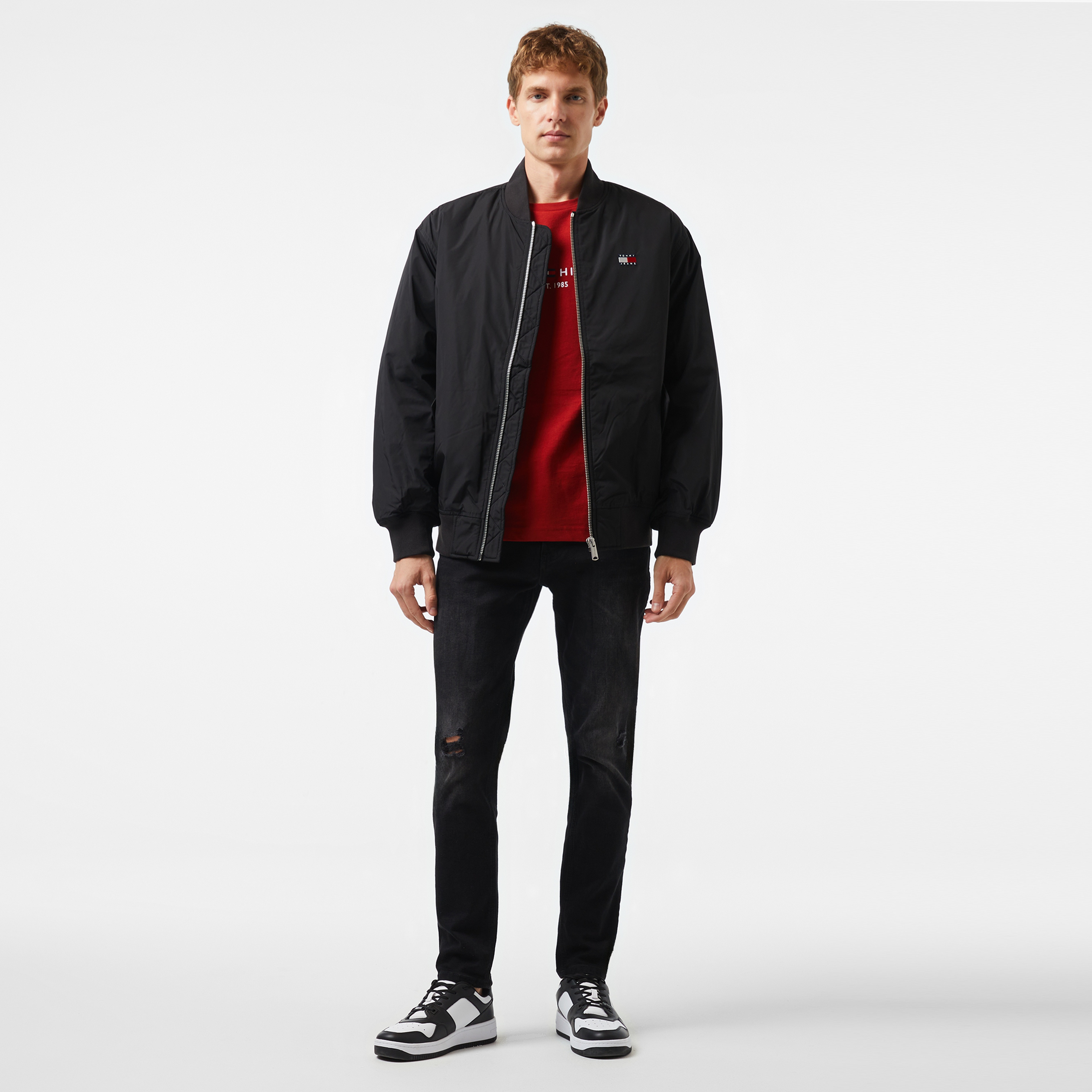 Tommy Hilfiger Jeans Entry Erkek Siyah Bomber Ceket