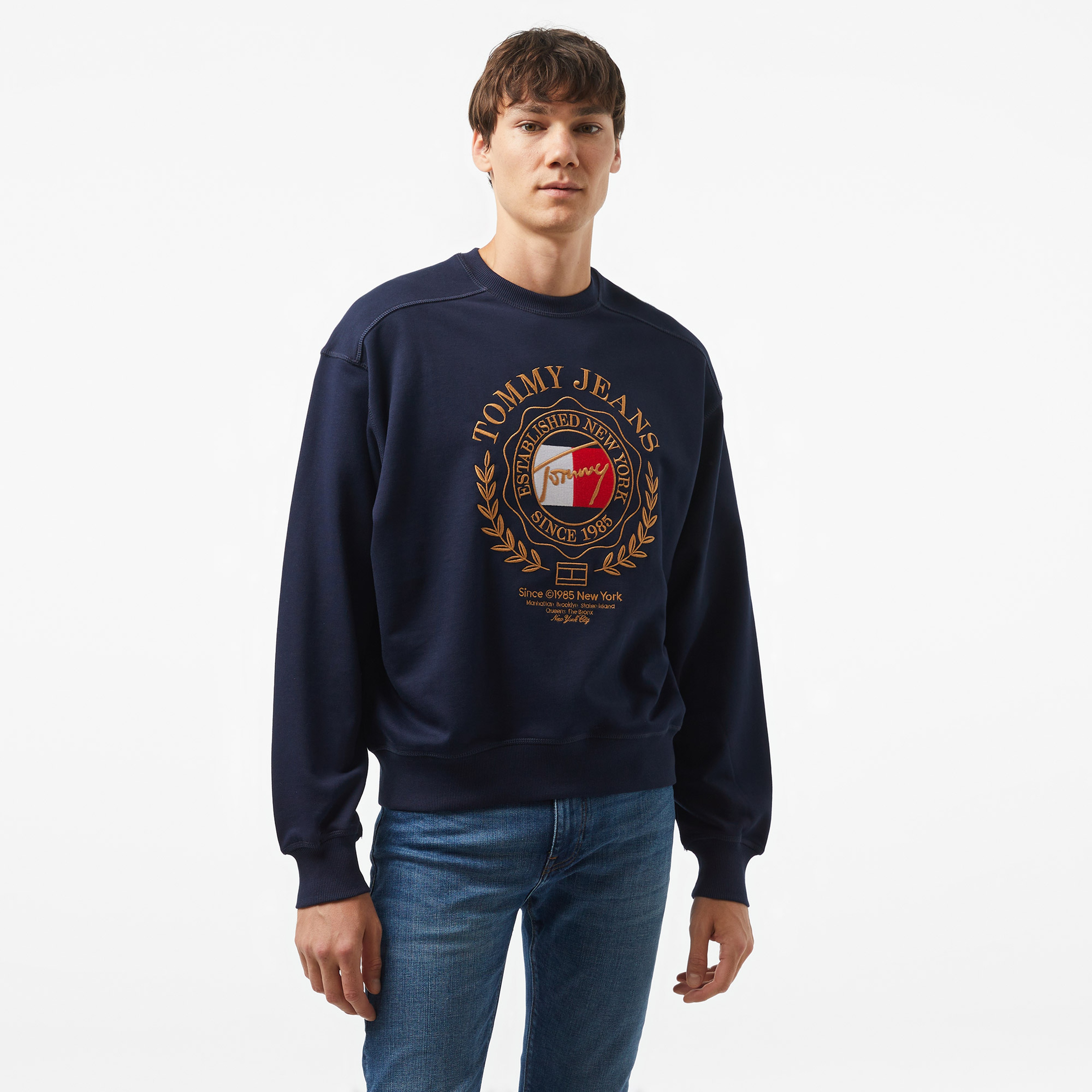 Tommy Jeans Erkek Mavi Sweatshirt