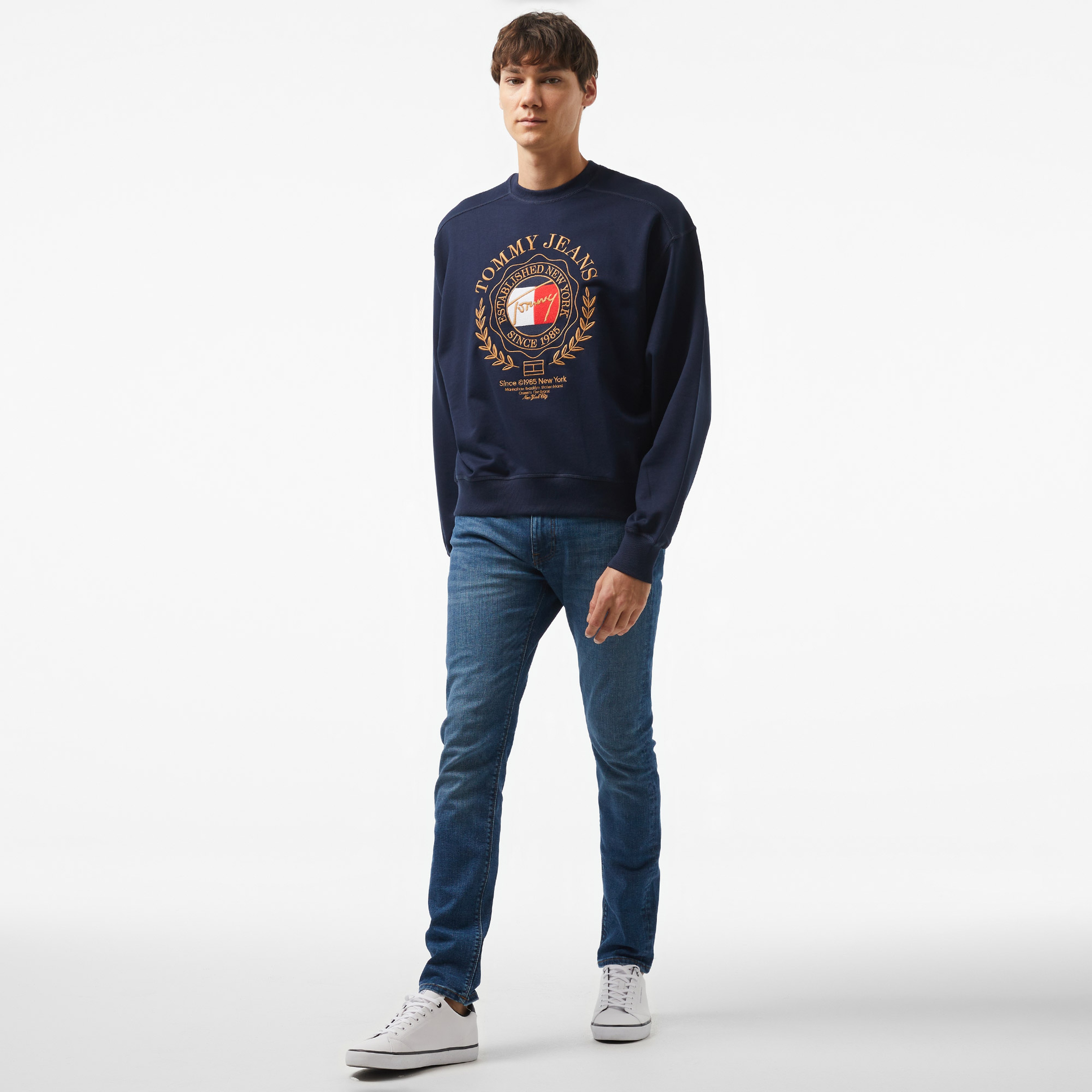 Tommy Jeans Erkek Mavi Sweatshirt