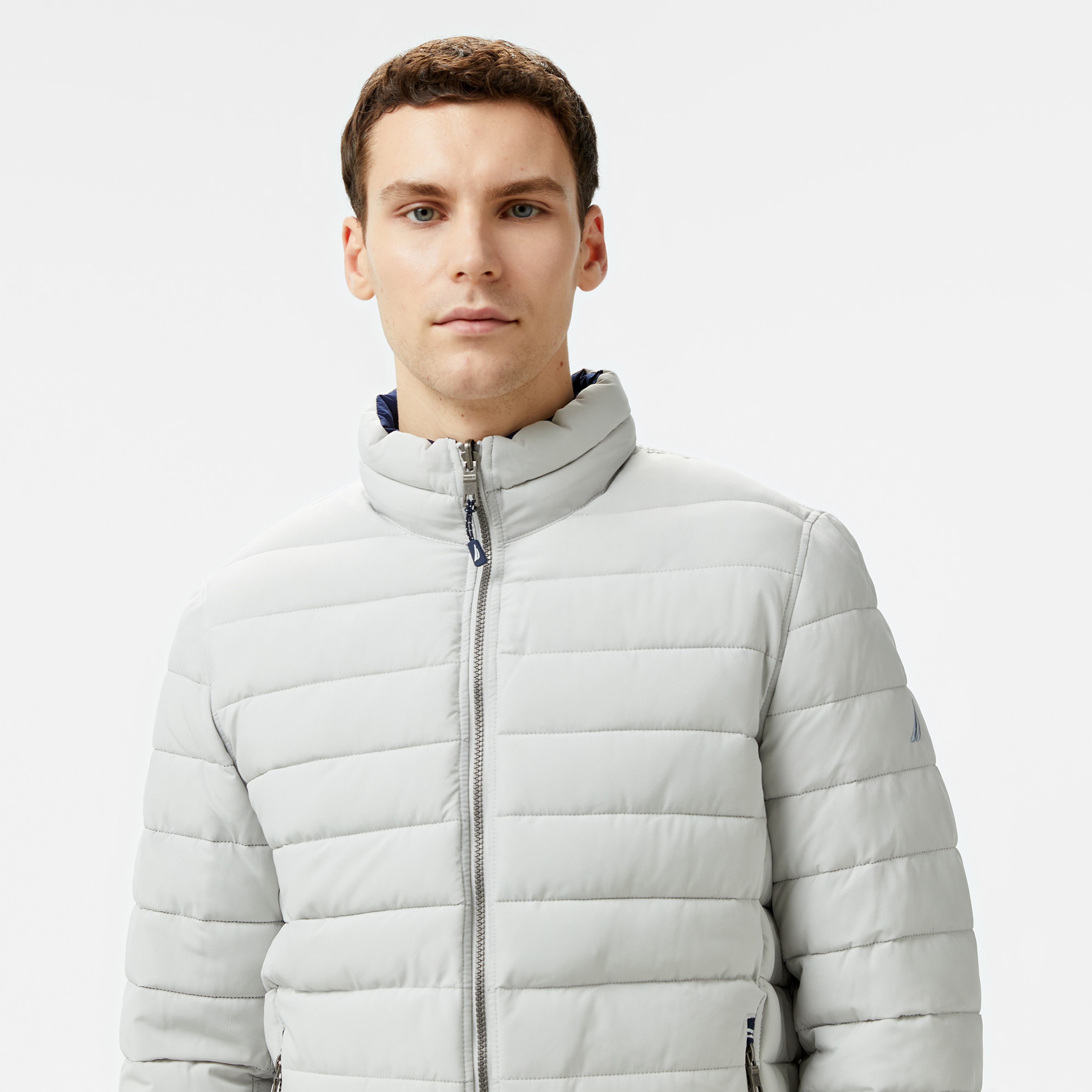 Nautica Erkek Gri Regular Fit Çift Taraflı Mont