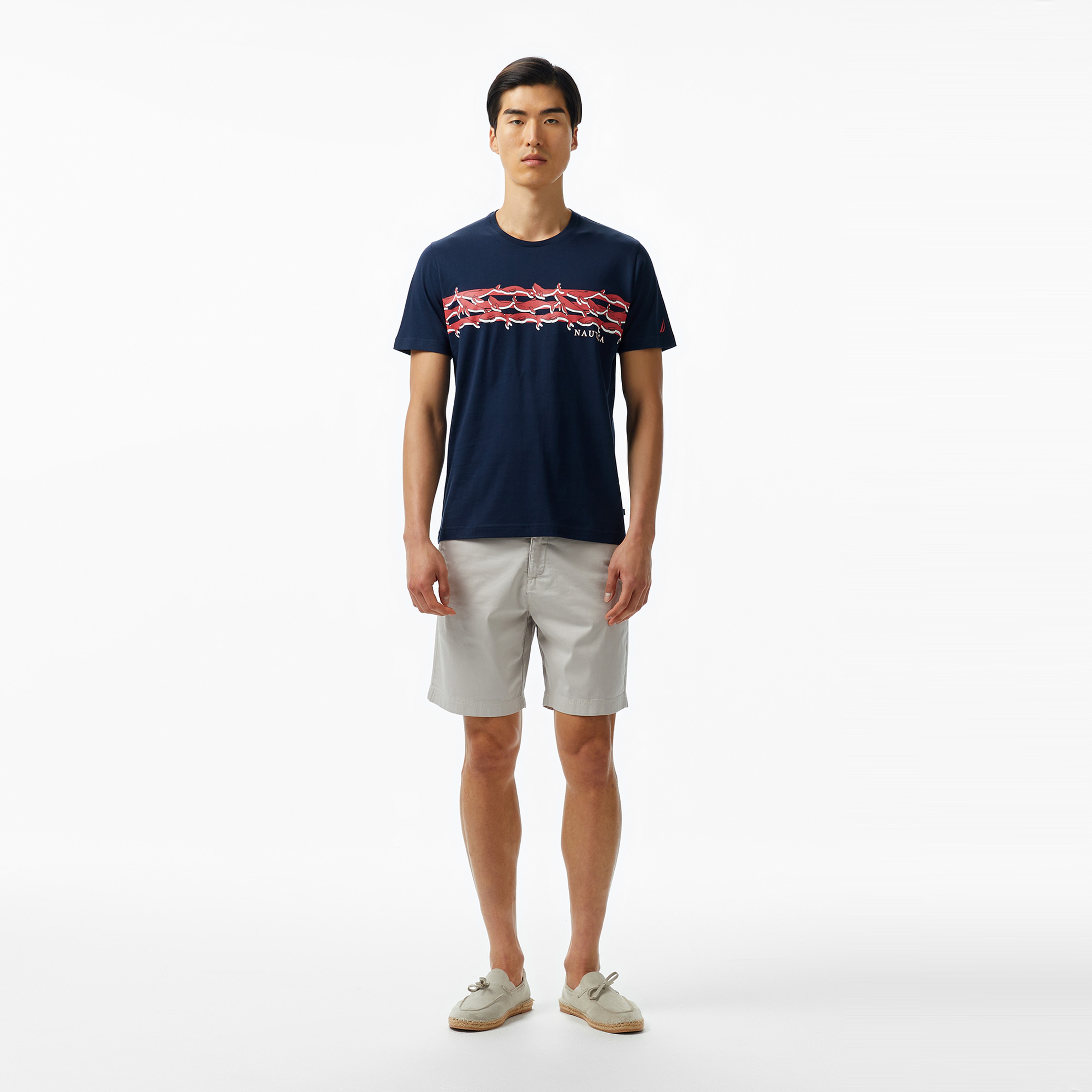 Nautica Erkek Lacivert Regular Fit Baskılı T-Shirt