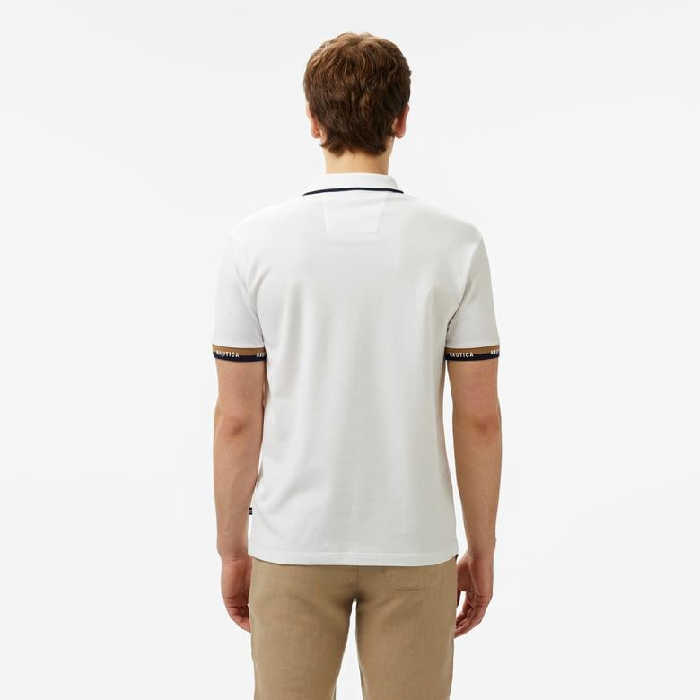 Nautica Erkek Beyaz Classic Fit Polo Yaka T-Shirt