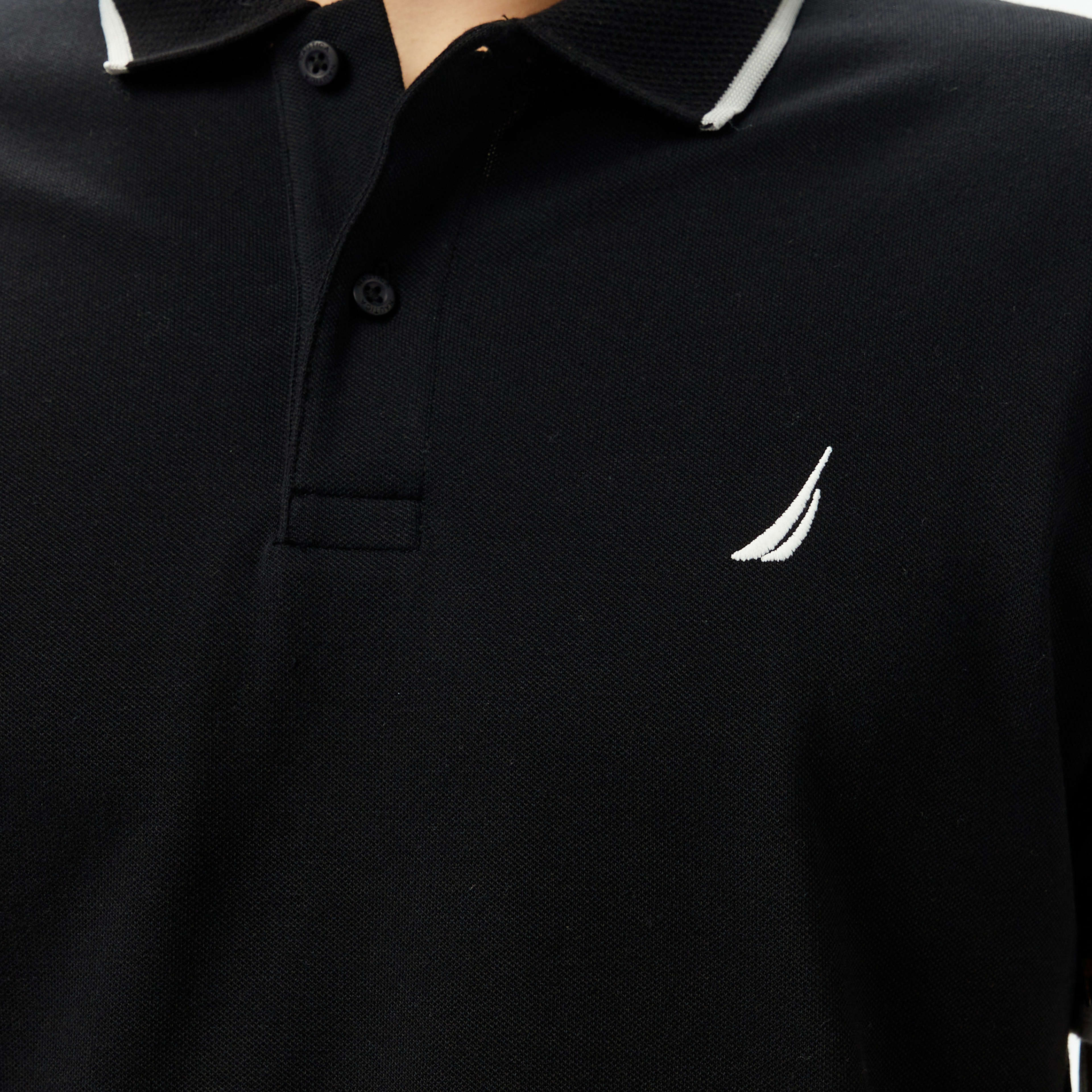 Nautica Erkek Siyah Classic Fit Polo Yaka T-Shirt