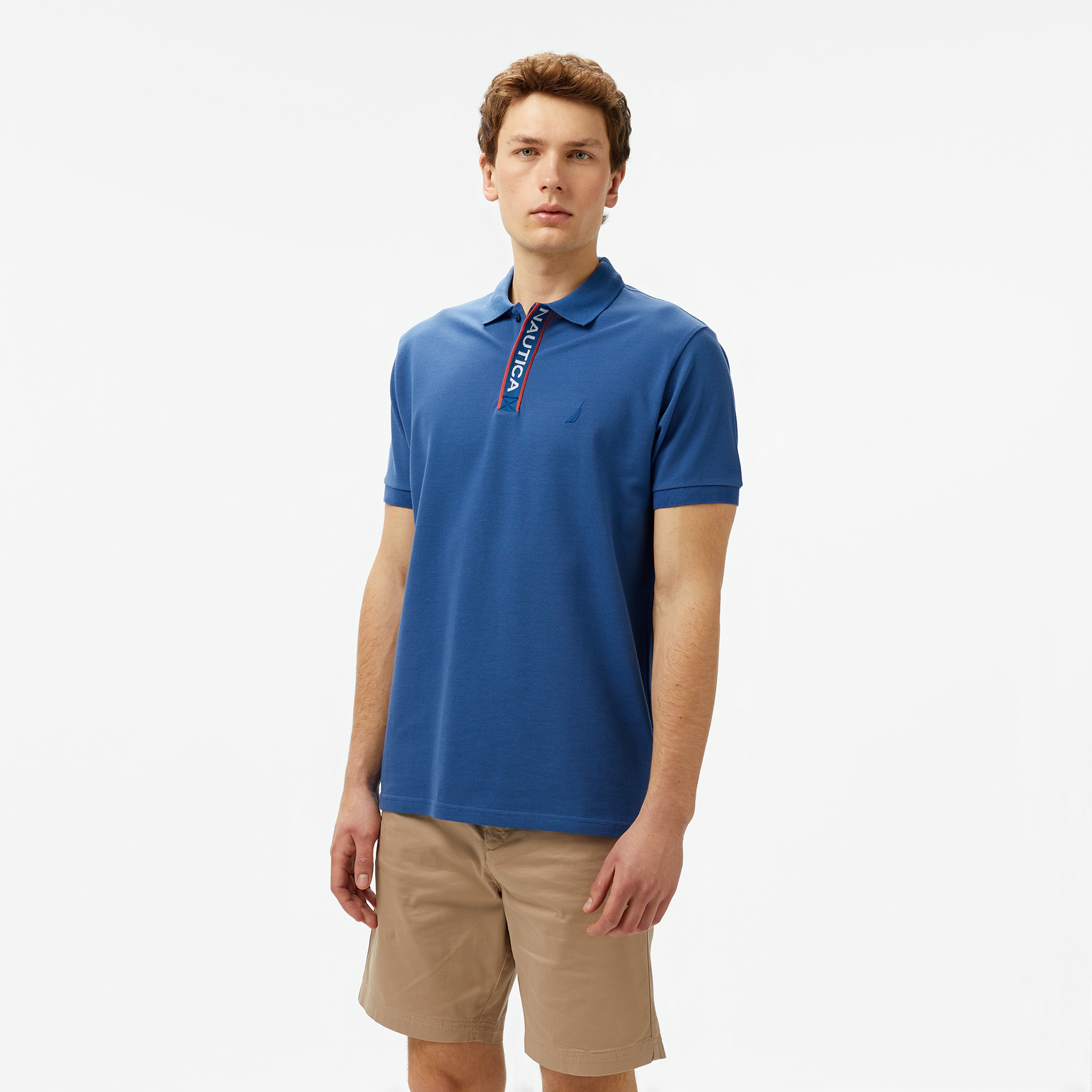 Nautica Erkek Mavi Classic Fit Polo Yaka T-Shirt