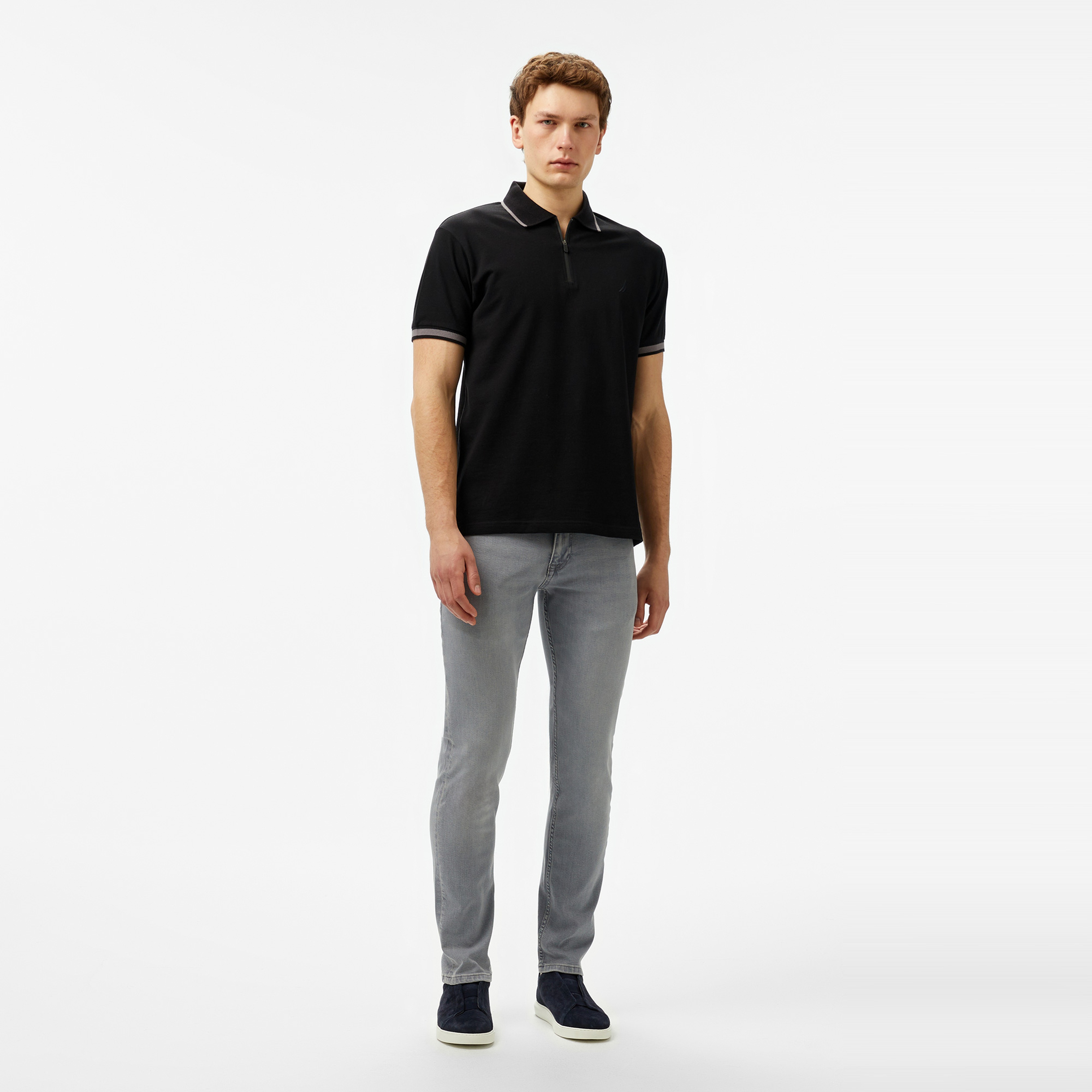 Nautica Erkek Siyah Classic Fit Polo Yaka T-Shirt
