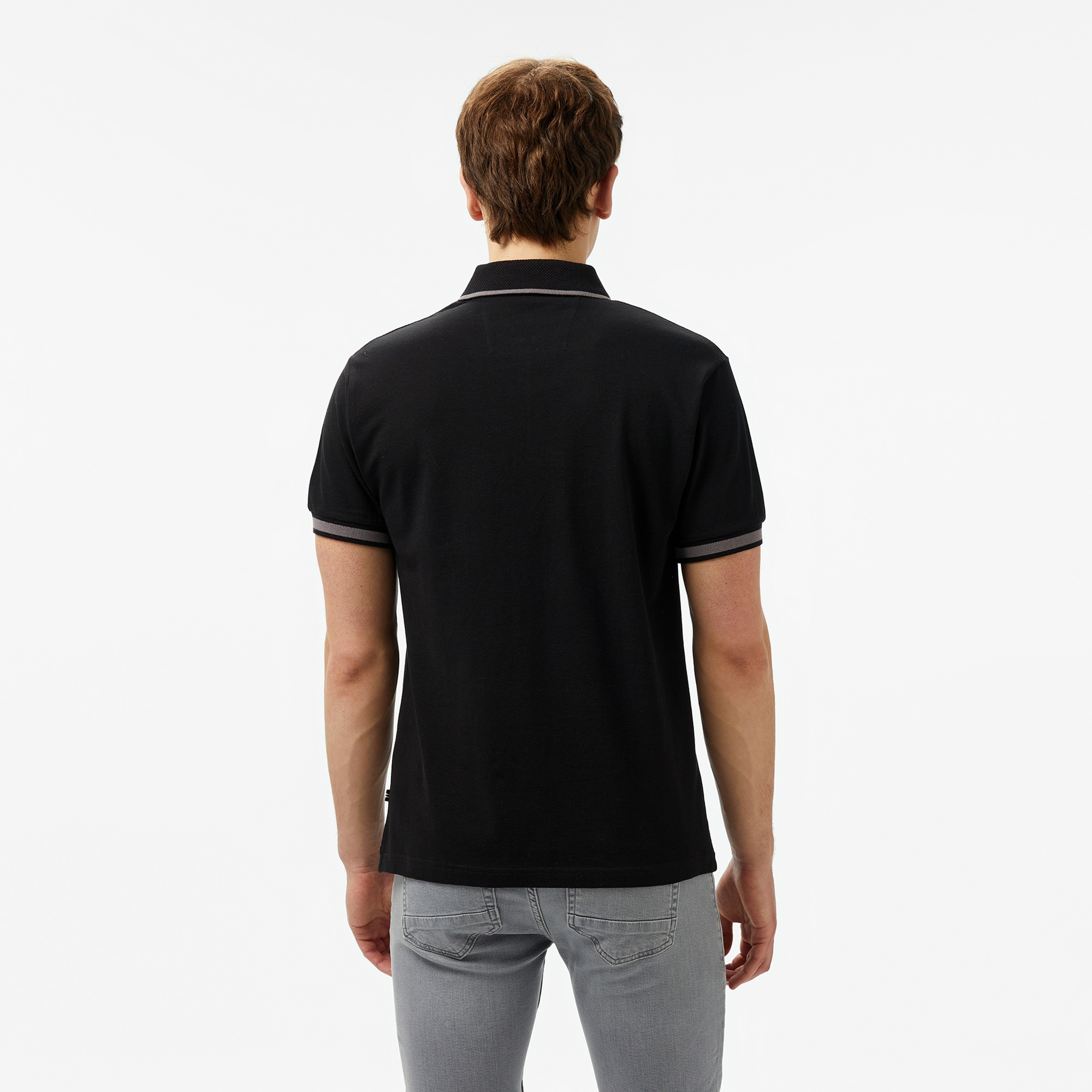 Nautica Erkek Siyah Classic Fit Polo Yaka T-Shirt