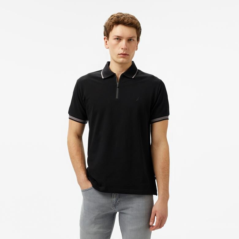 Nautica Erkek Siyah Classic Fit Polo Yaka T-Shirt