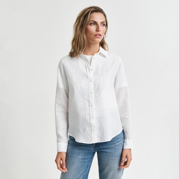 GANT Kadın Beyaz Regular Fit Klasik Yaka Gömlek