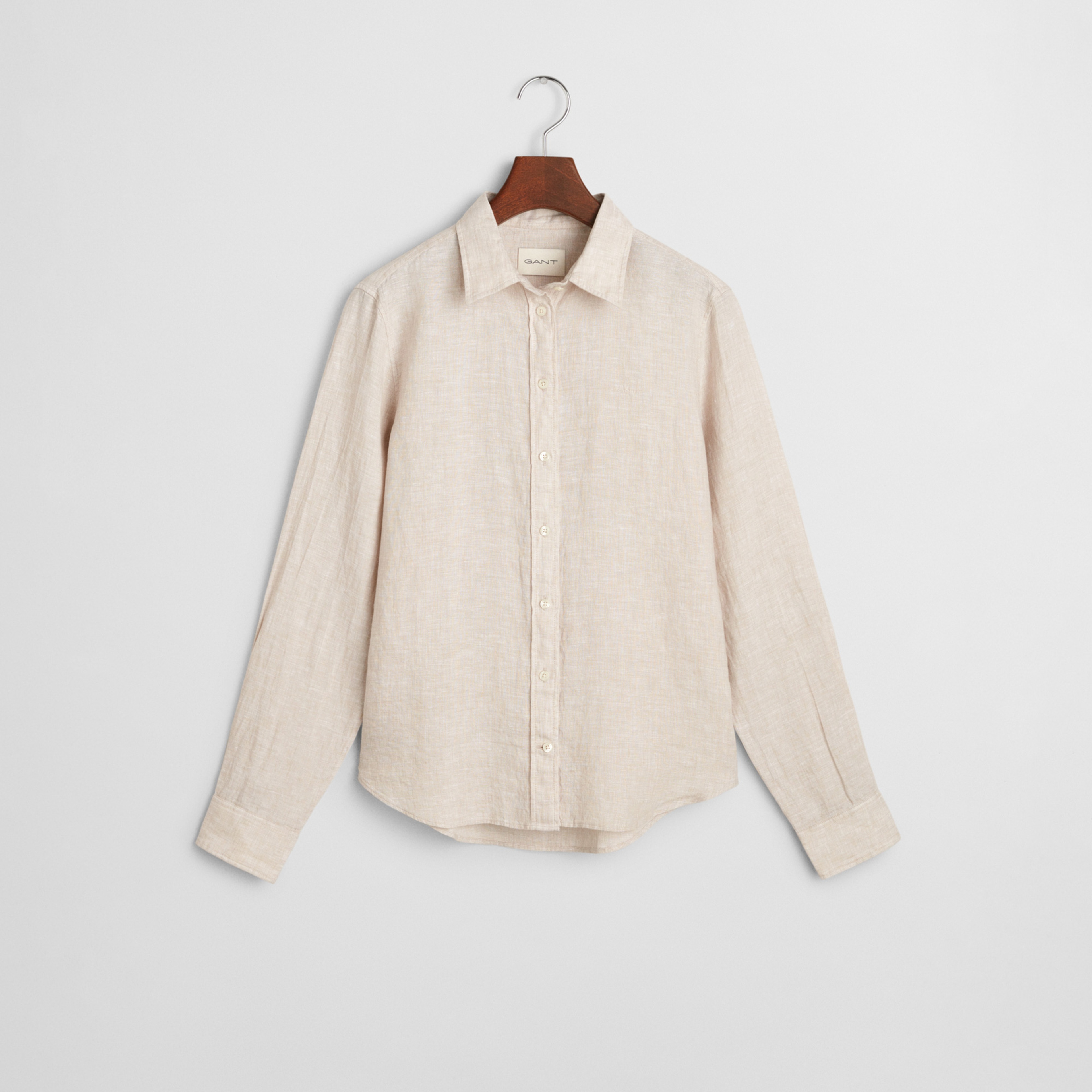 GANT Kadın Bej Regular Fit Klasik Yaka Gömlek