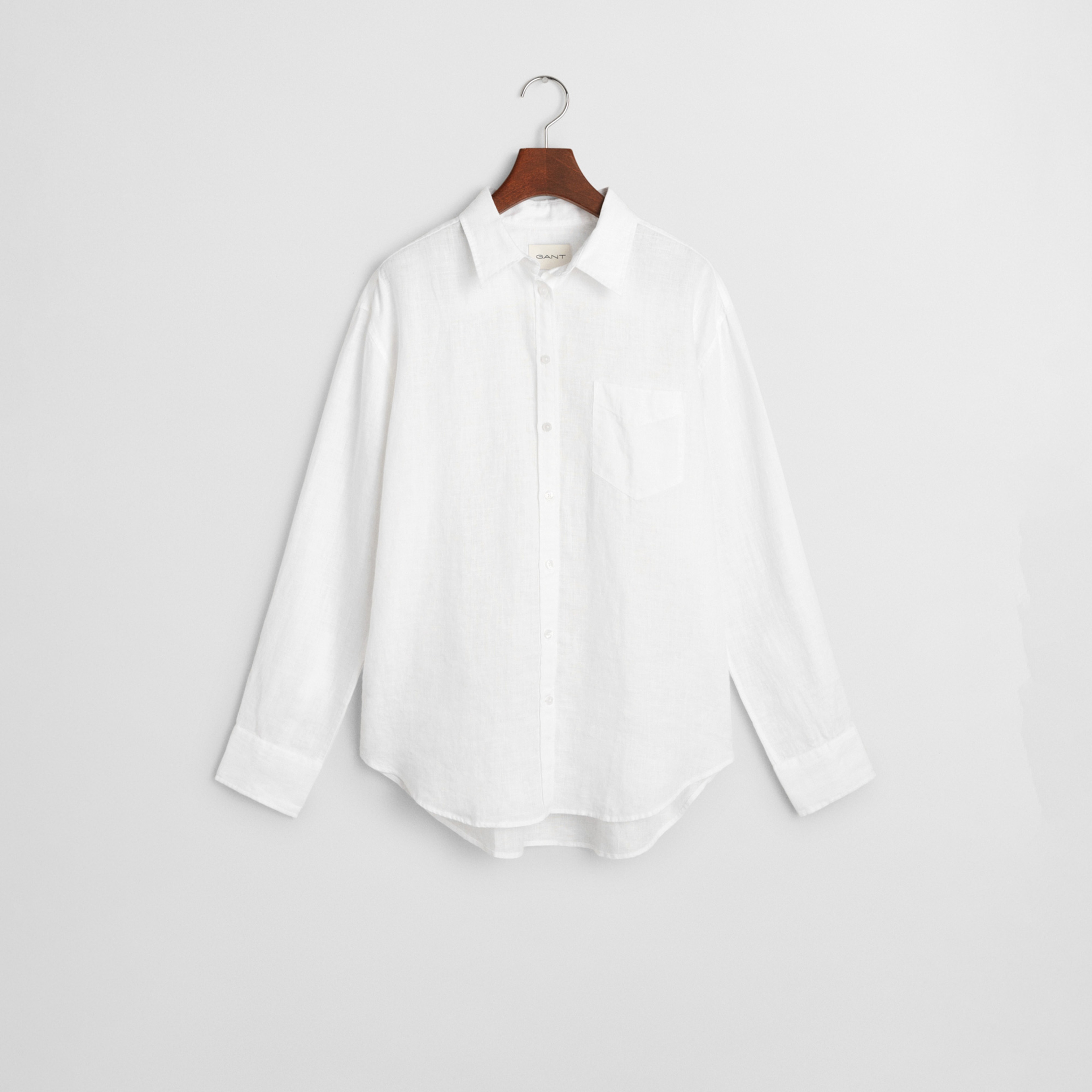 GANT Kadın Beyaz Relaxed Fit Klasik Yaka Gömlek