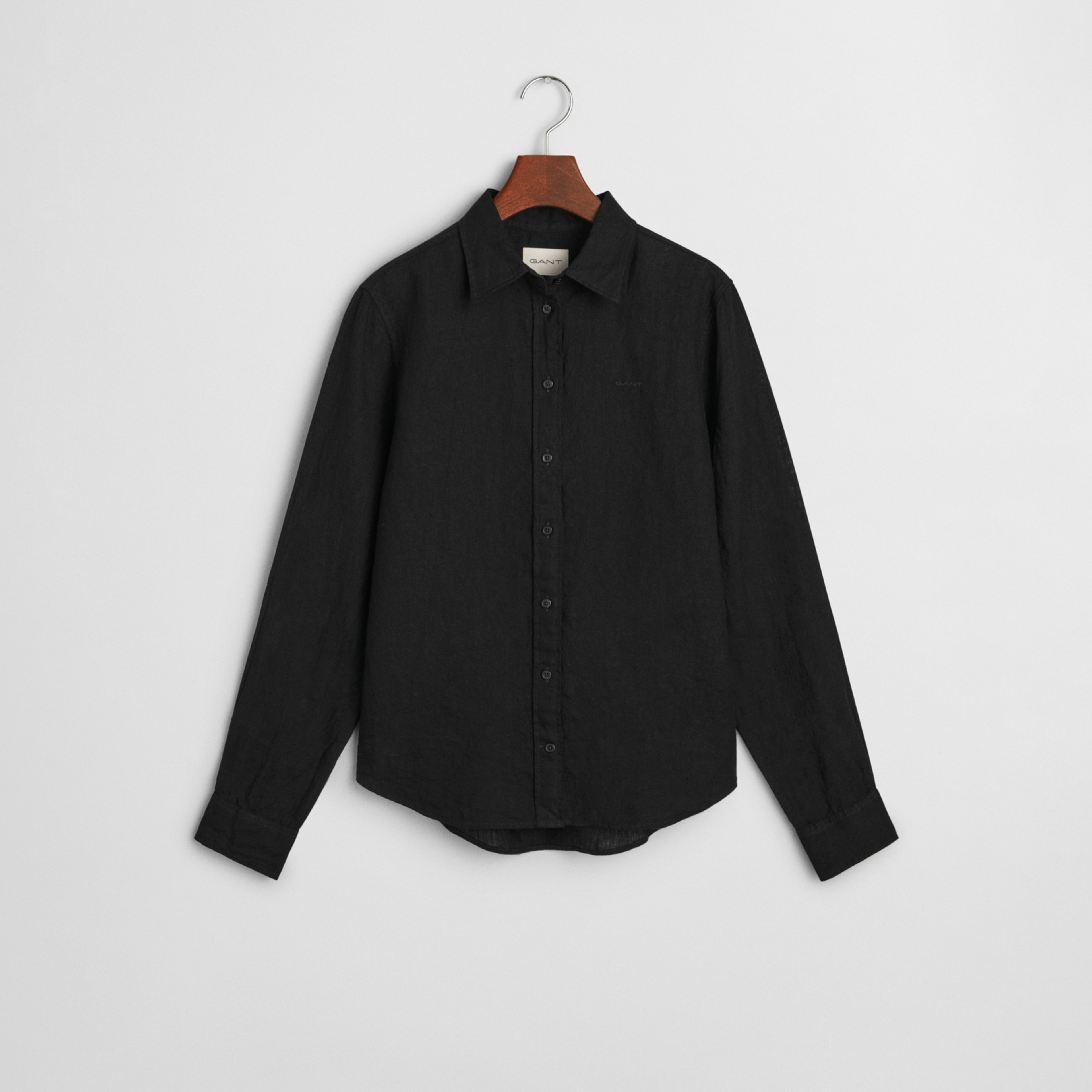 GANT Kadın Siyah Regular Fit Klasik Yaka Gömlek