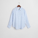GANT Kadın Mavi Relaxed Fit Klasik Yaka Çizgili Gömlek