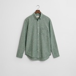 GANT Erkek Yeşil Regular Fit Düğmeli Yaka Keten Gömlek